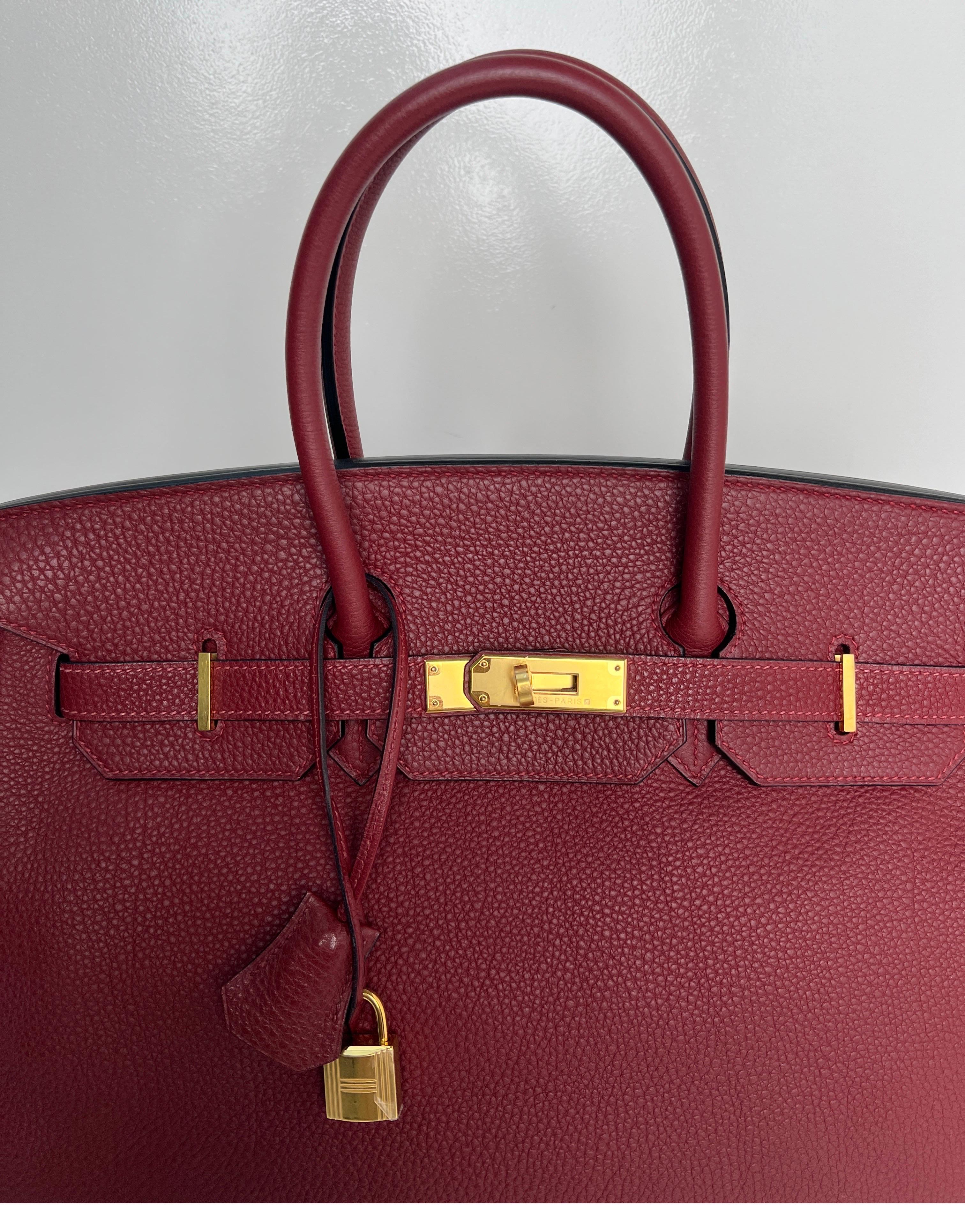 Hermes Rouge H Birkin 35 Bag 7