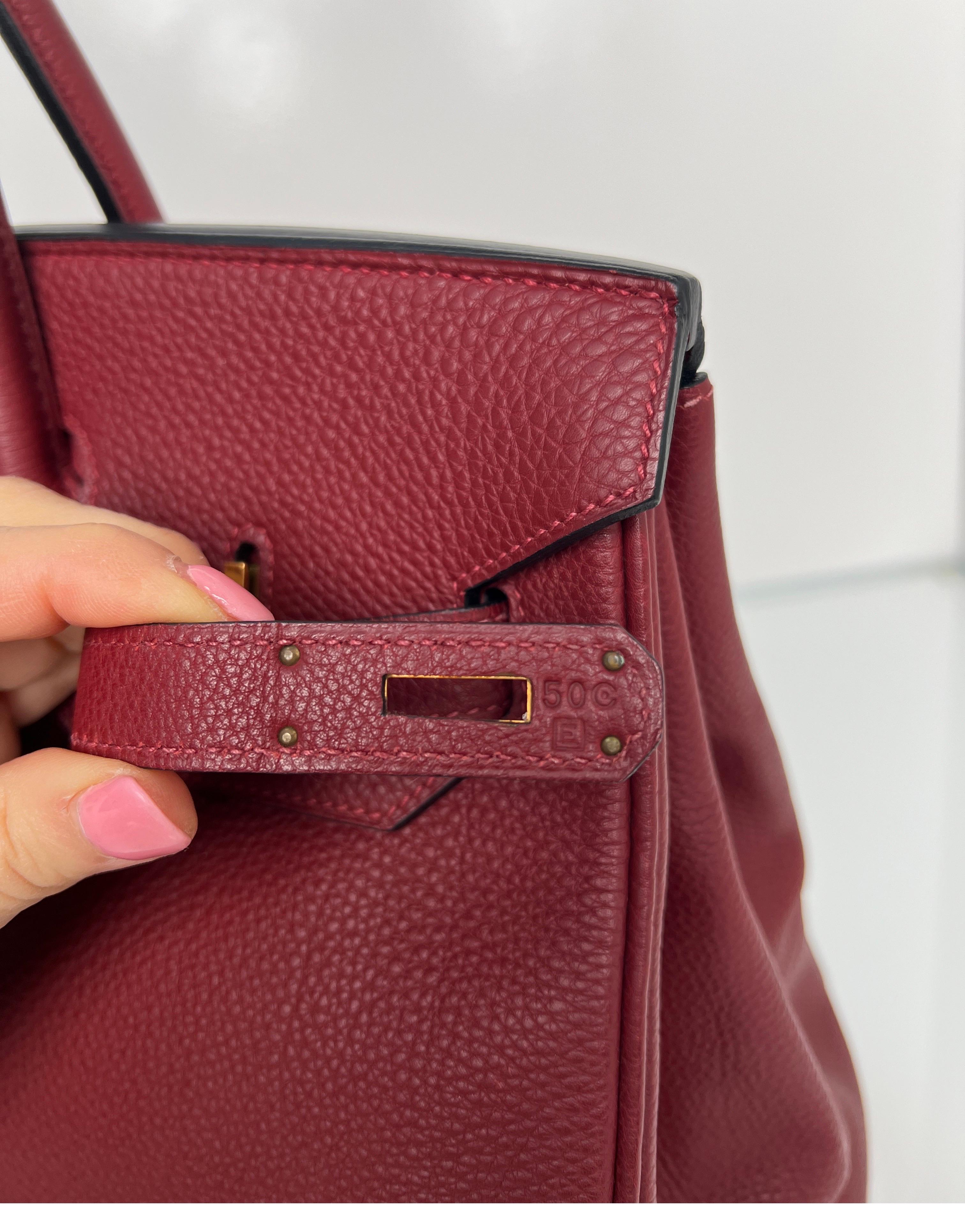 Hermes Rouge H Birkin 35 Bag 8