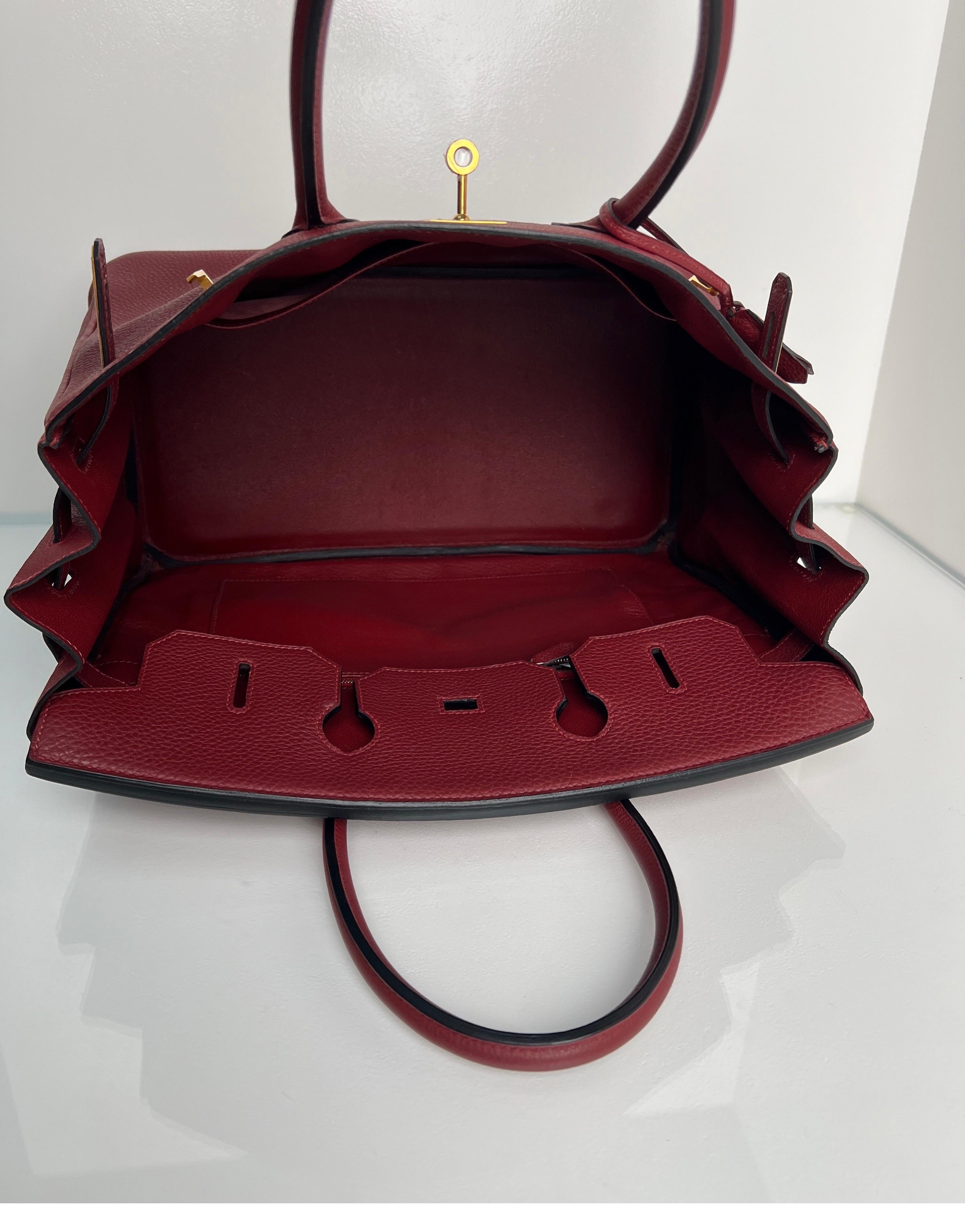Hermes Rouge H Birkin 35 Bag 10
