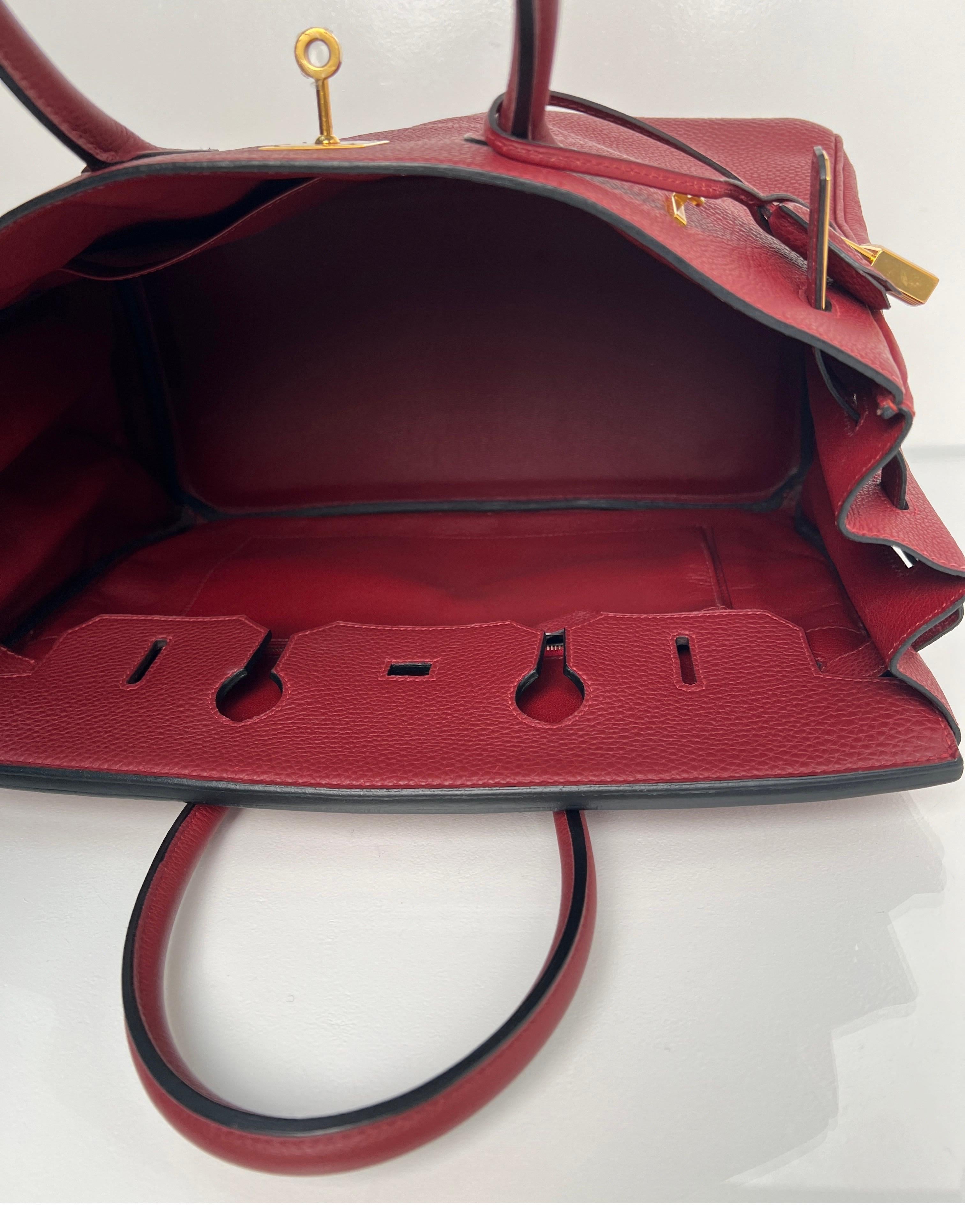 Hermes Rouge H Birkin 35 Bag 11