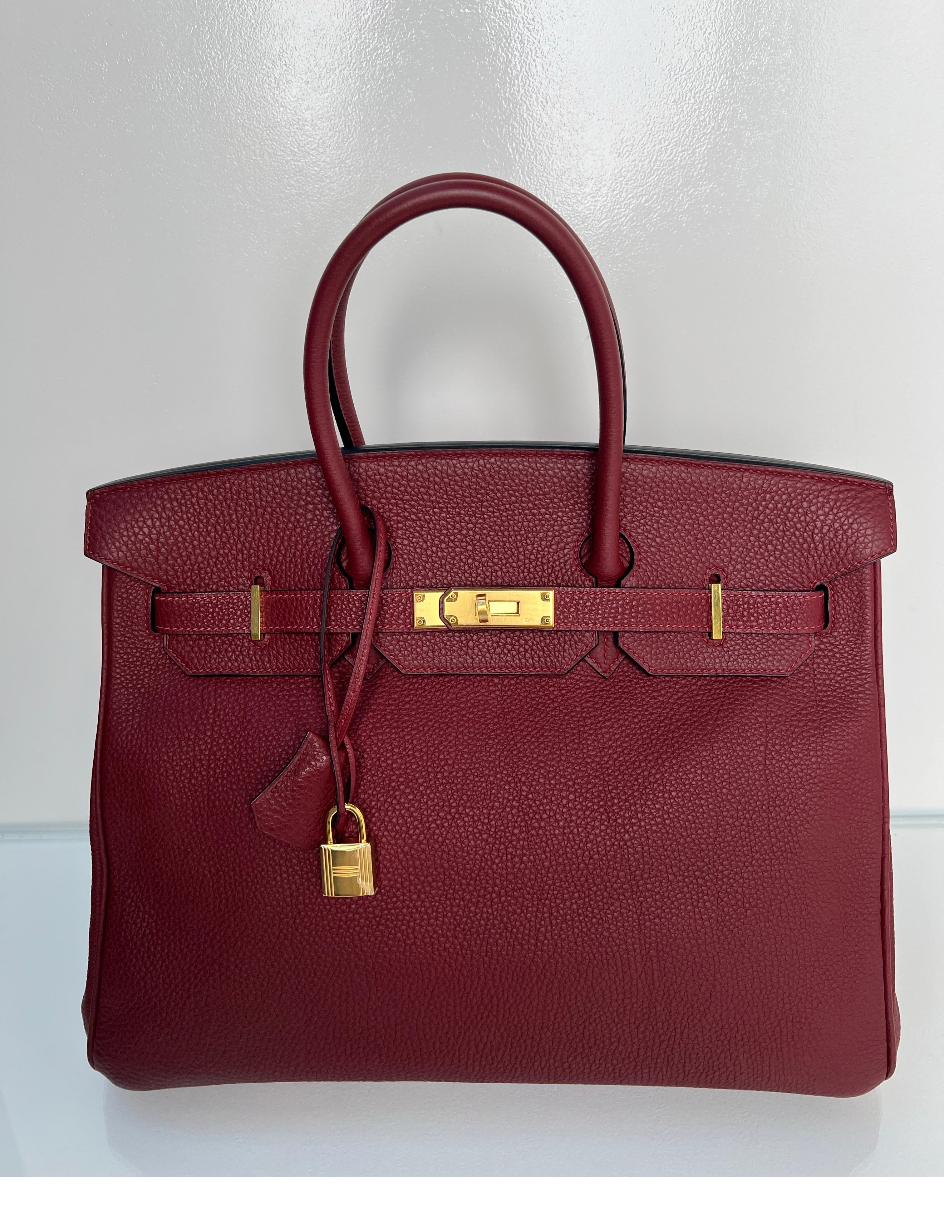 Hermes Rouge H Birkin 35 Bag 12