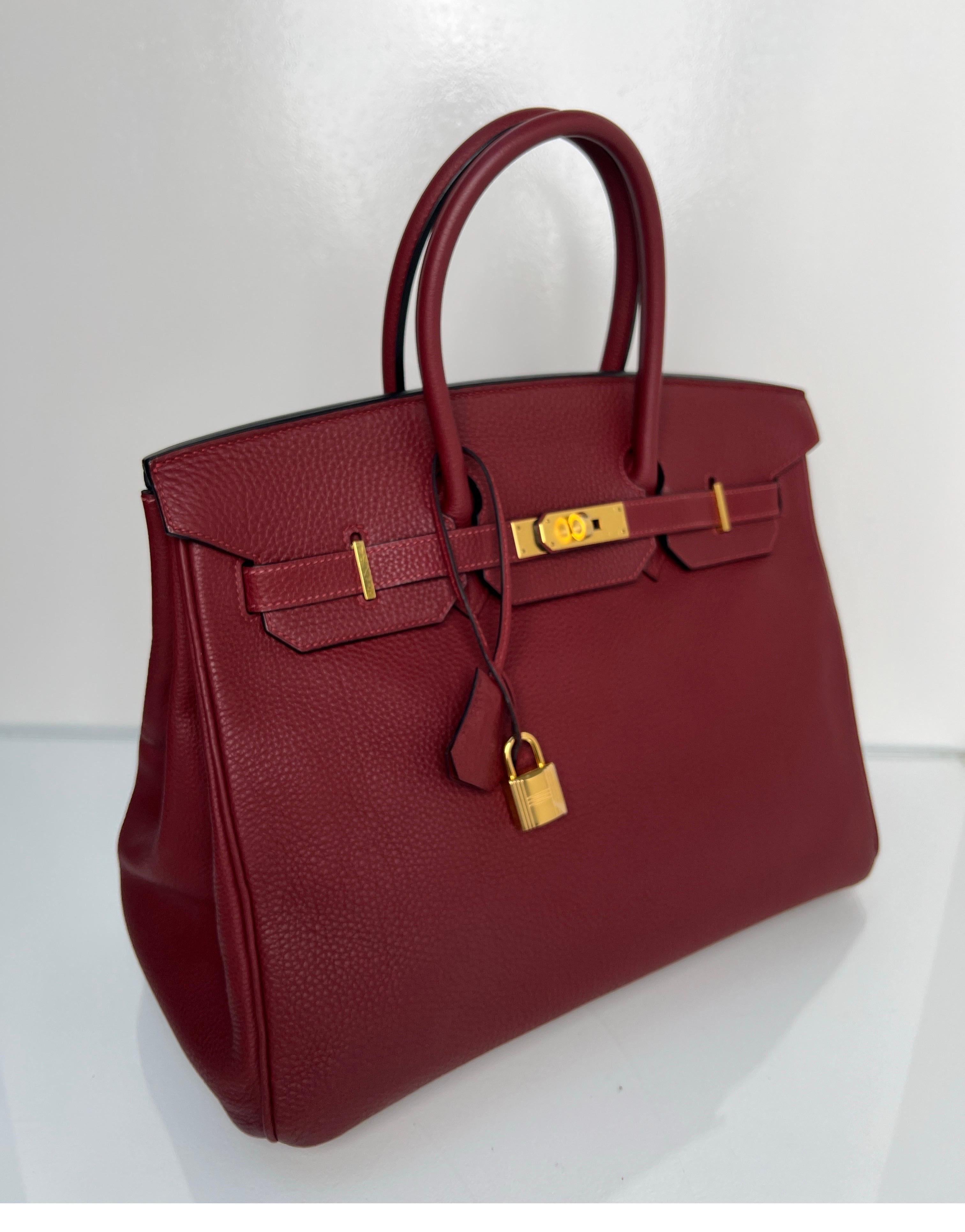 Hermes Rouge H Birkin 35 Bag 14