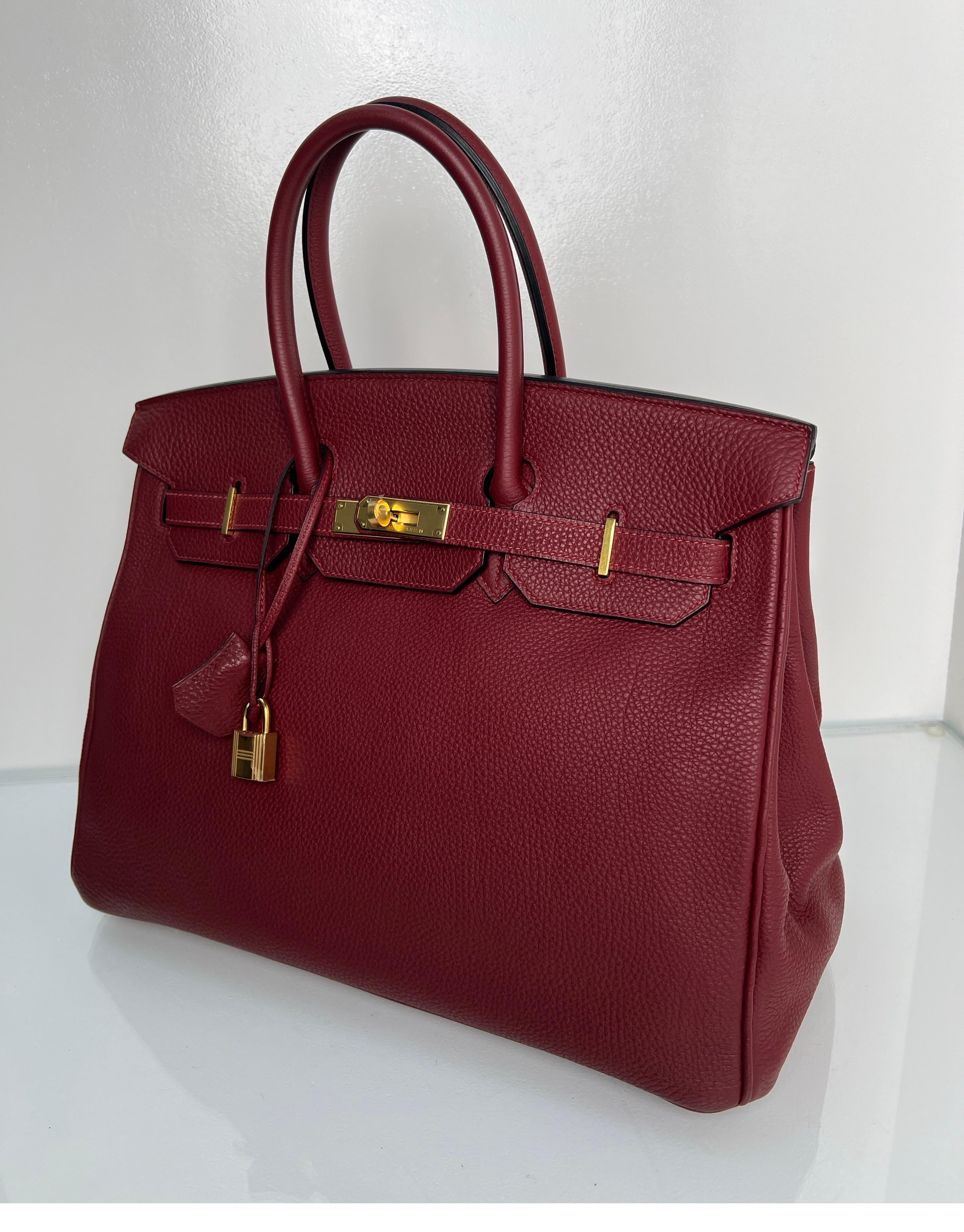 Hermes Rouge H Birkin 35 Bag In Excellent Condition In Athens, GA