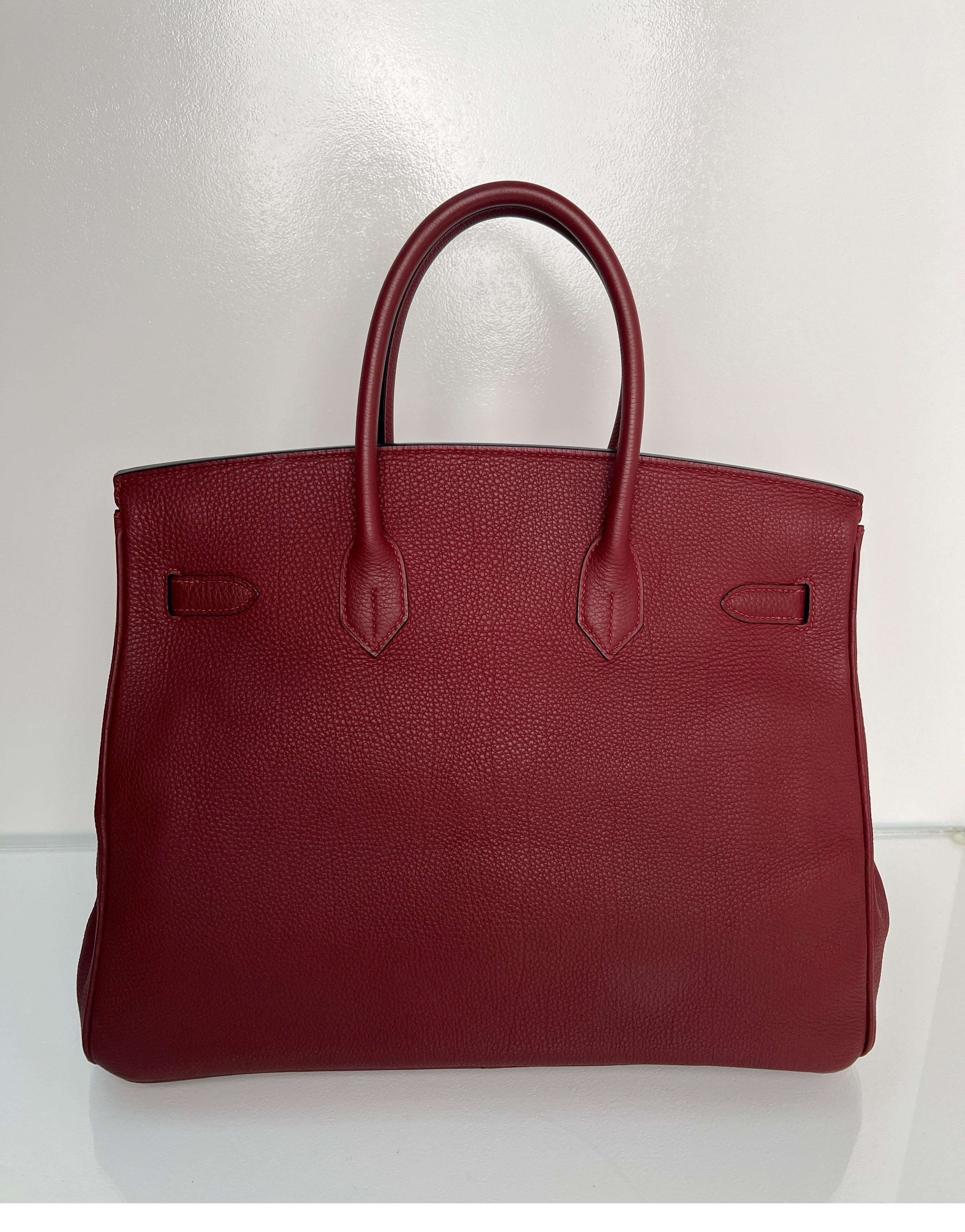 Hermes Rouge H Birkin 35 Bag 1