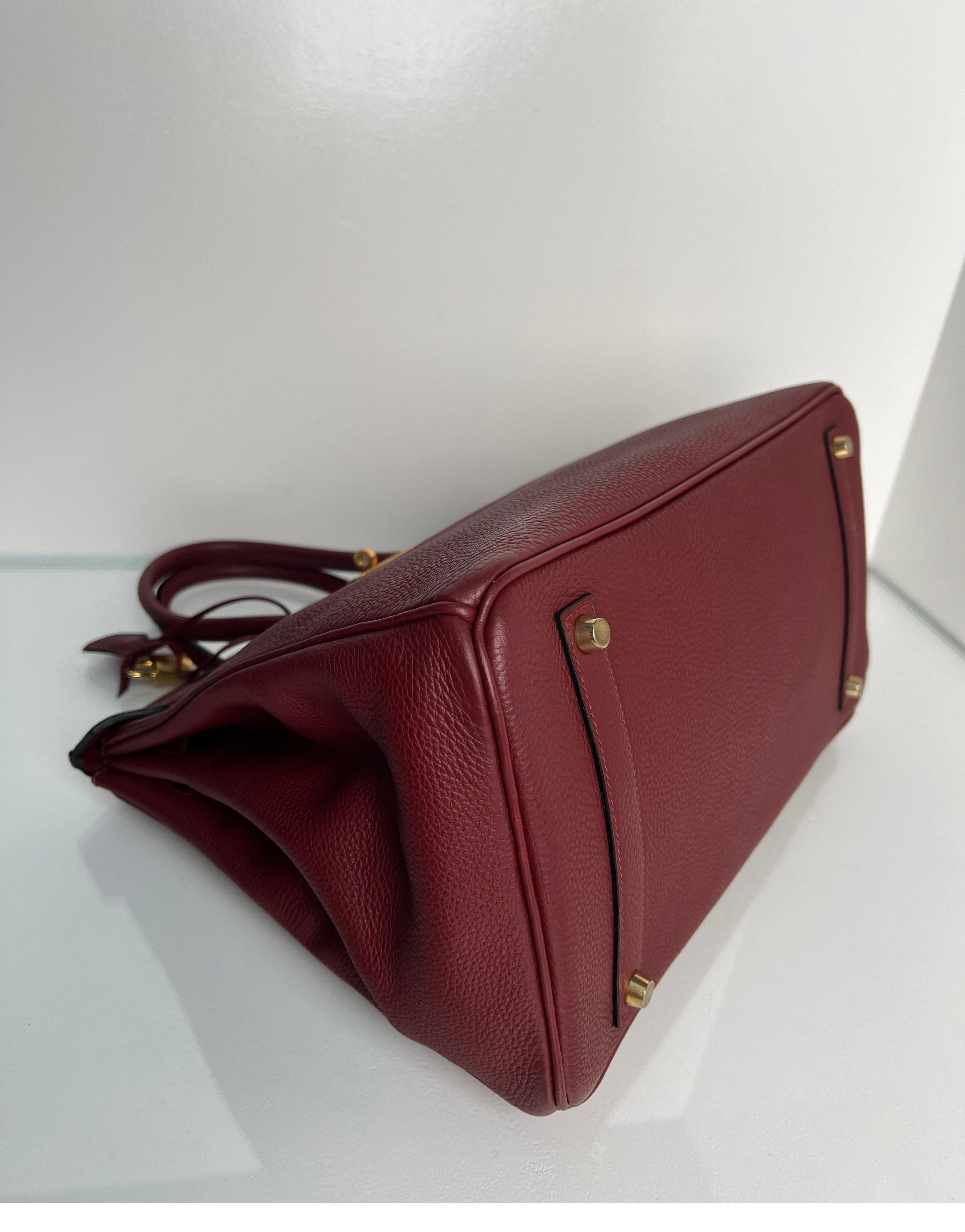 Hermes Rouge H Birkin 35 Bag 4