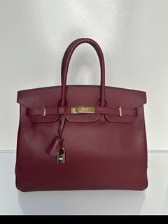 Hermes Rouge H Birkin 35 Bag