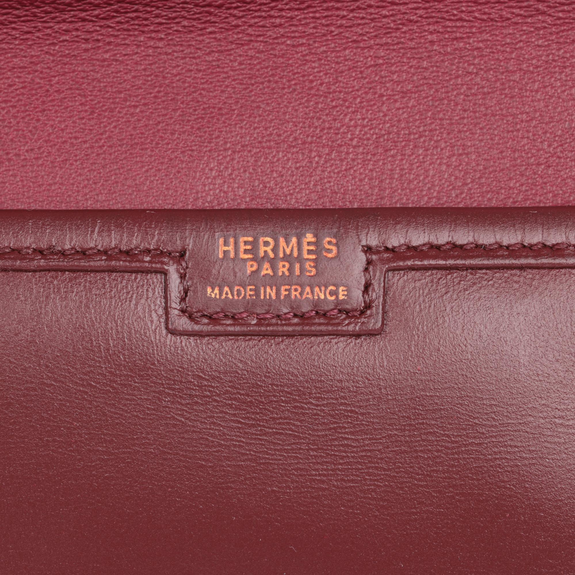 HERMÈS Rouge H Box Calf Leather Vintage Jige 29 3
