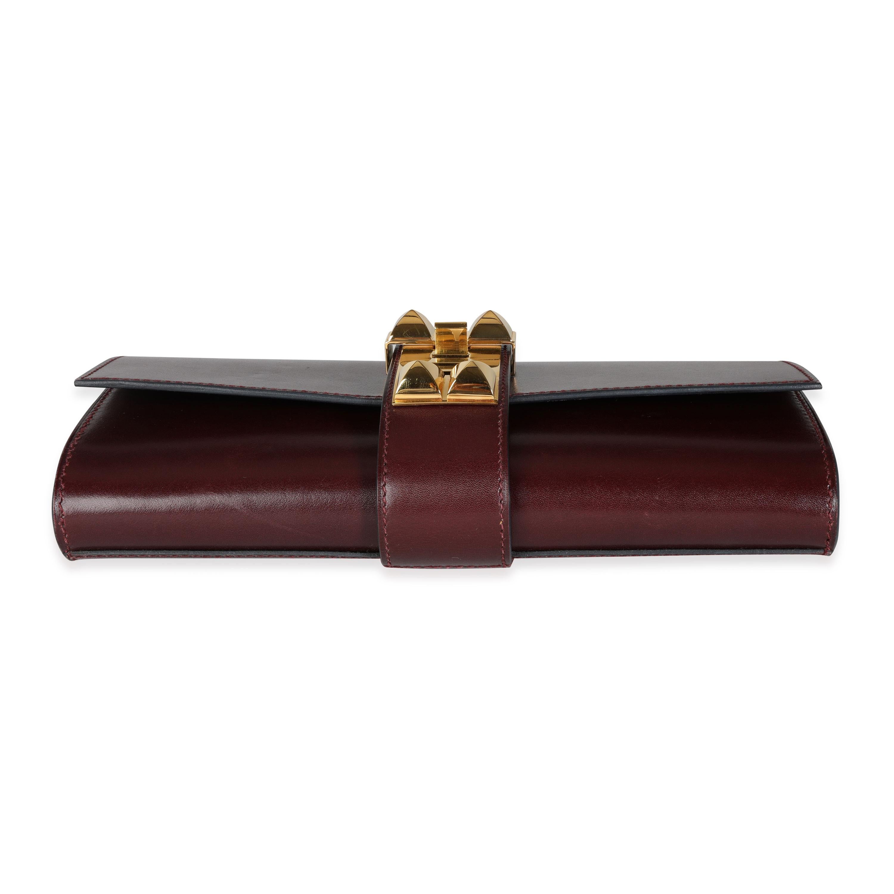 Hermès Rouge H Box Calf Medor 23 GHW 2