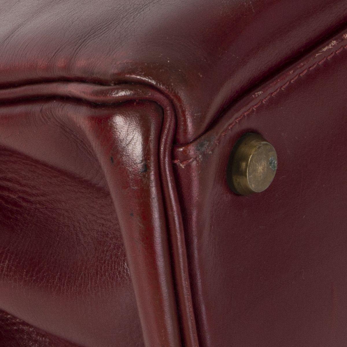 HERMES Rouge H burgundy Box KELLY I 28 RETOURNE Tasche VINTAGE 6
