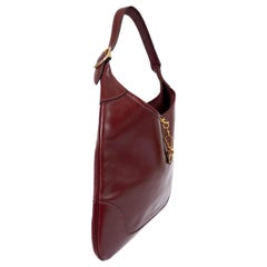 HERMES Rouge H burgundy Box leather TRIM 31 Hobo Bag Ghw