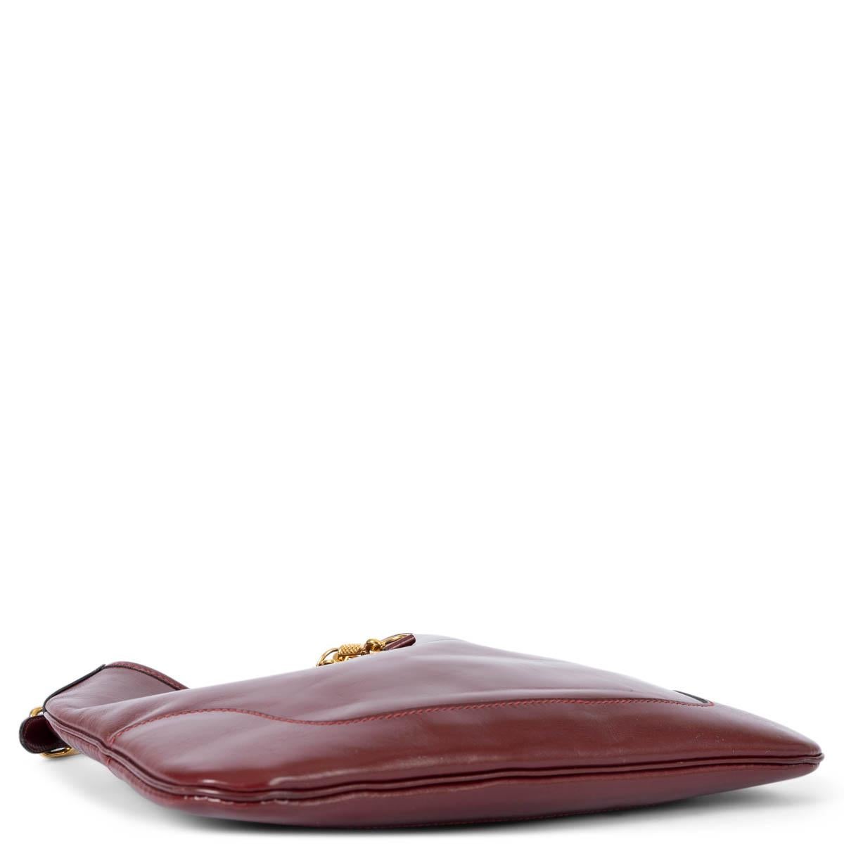 Women's HERMES Rouge H burgundy Box leather TRIM 31 Hobo Bag Ghw For Sale