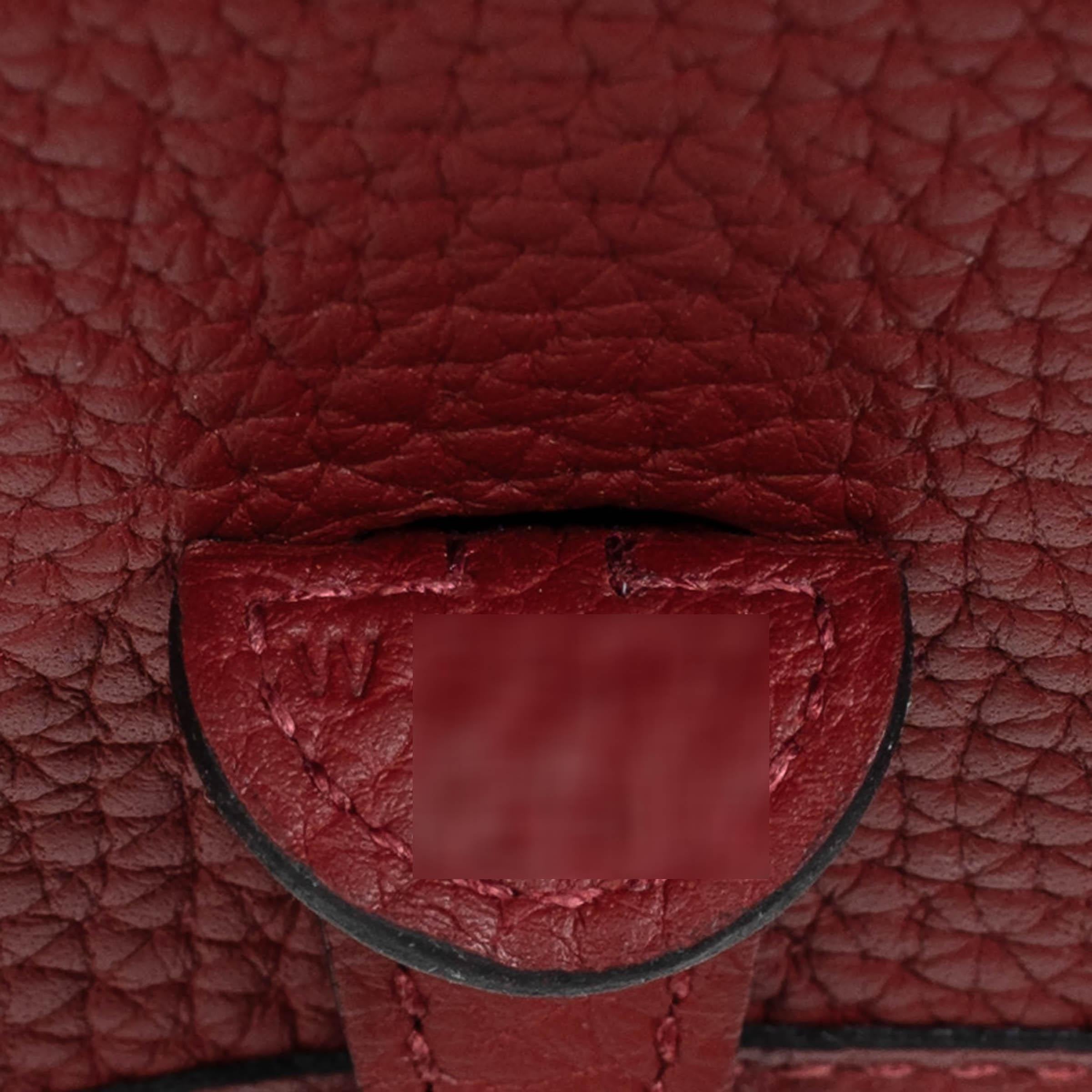HERMES Rouge H burgundy Clemence leather EVELYNE 16 TPM Crossbody Bag Phw For Sale 4