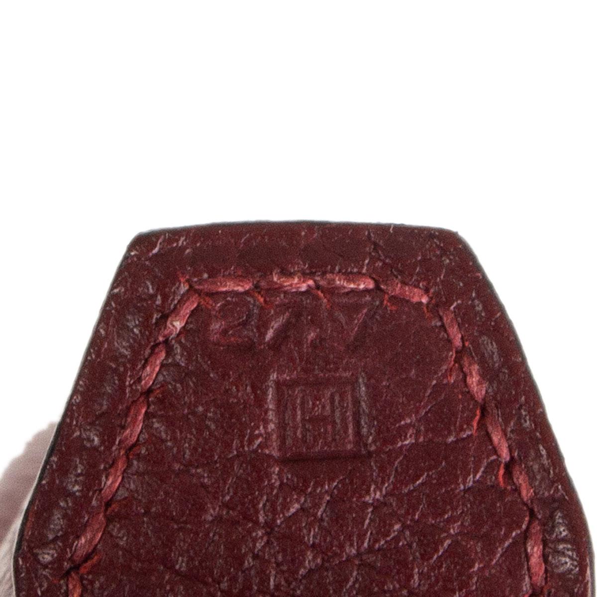HERMES Rouge H burgundy Fjord leather BOLIDE 35 Bag 2