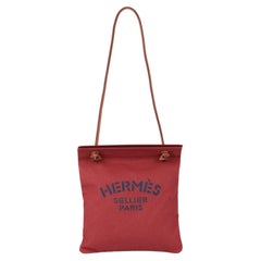 Hermès Rouge H Canvas & Gold Swift Leather Aline Grooming Bag