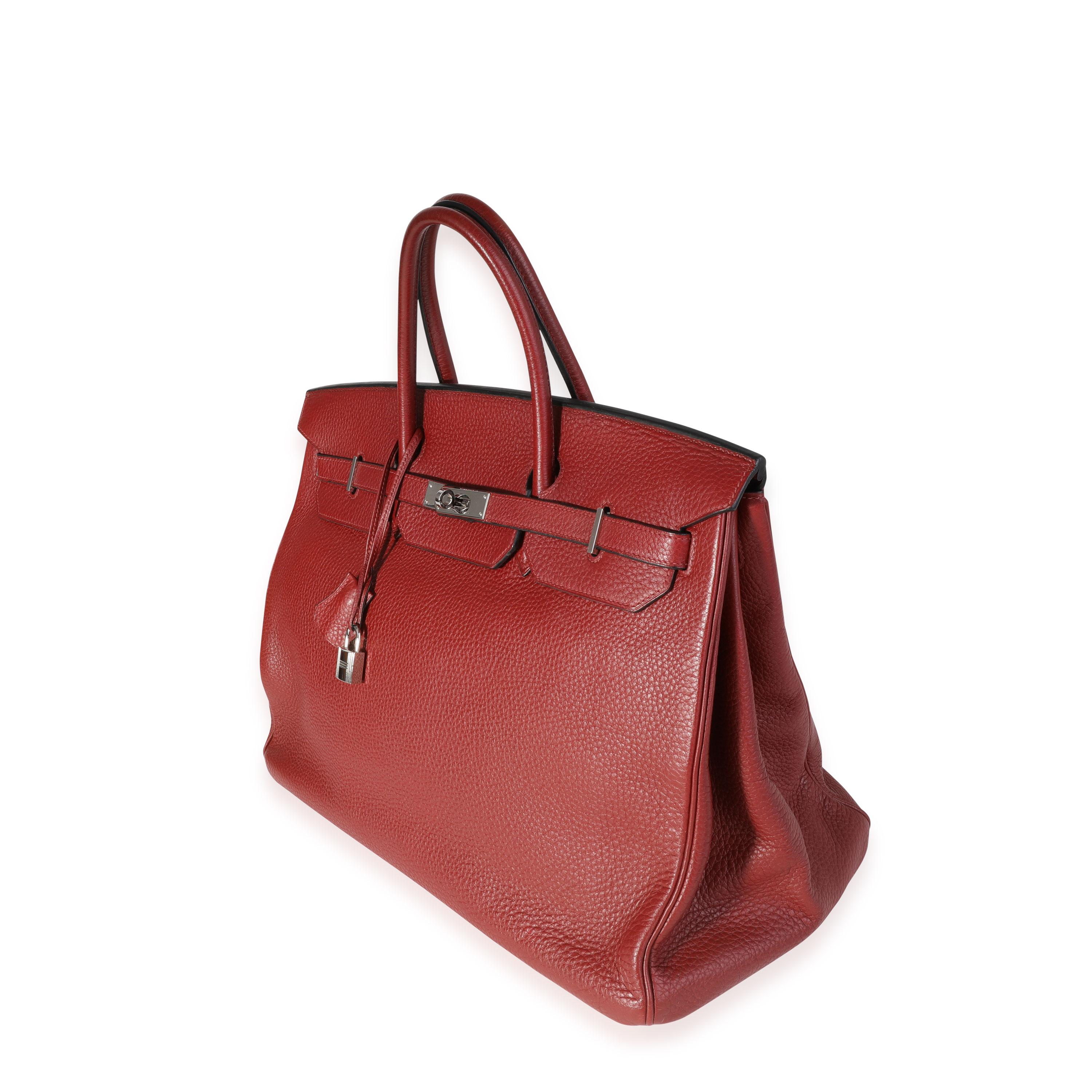 Hermès Rouge H Clémence Birkin 40 PHW (Braun) im Angebot