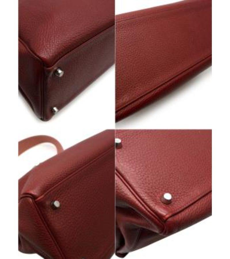 Hermes Rouge H Clemence Leather Kelly Retourne 40 PHW For Sale 5