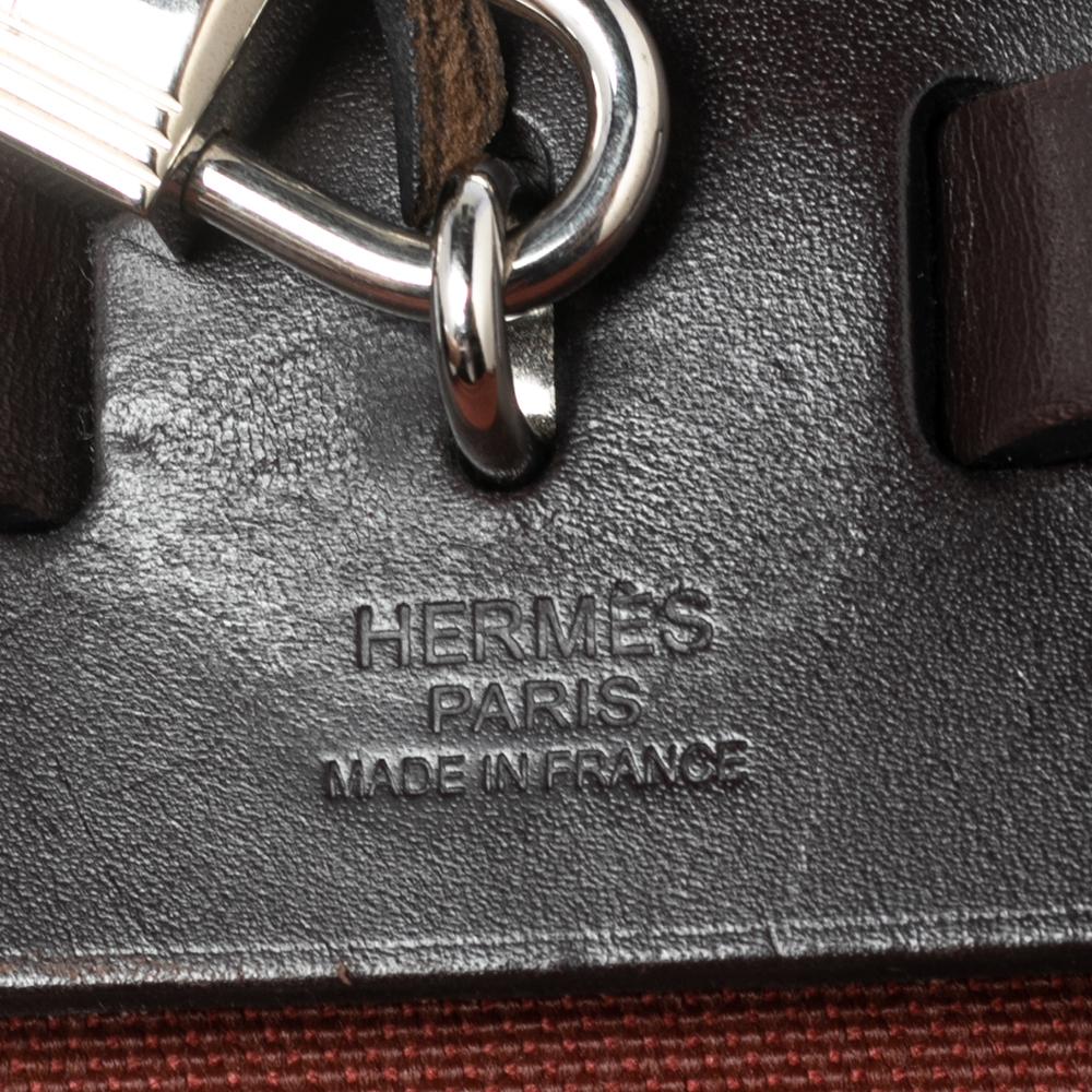 Hermes Rouge H/Ebene Canvas and Leather Herbag Zip 31 Bag 2