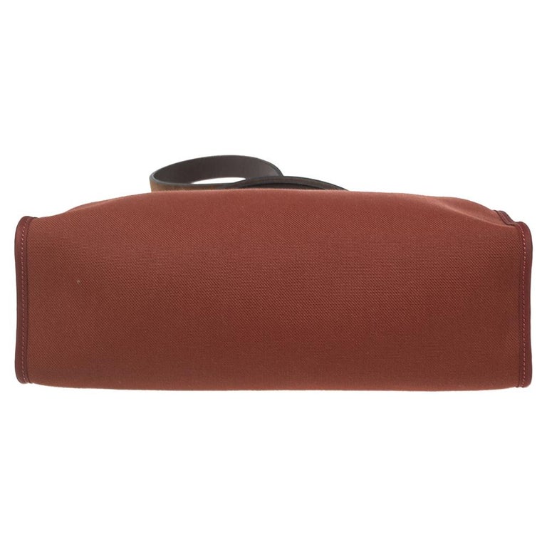 Hermès Herbag 31 Canvas Handbag-Rouge H Silver Hardware
