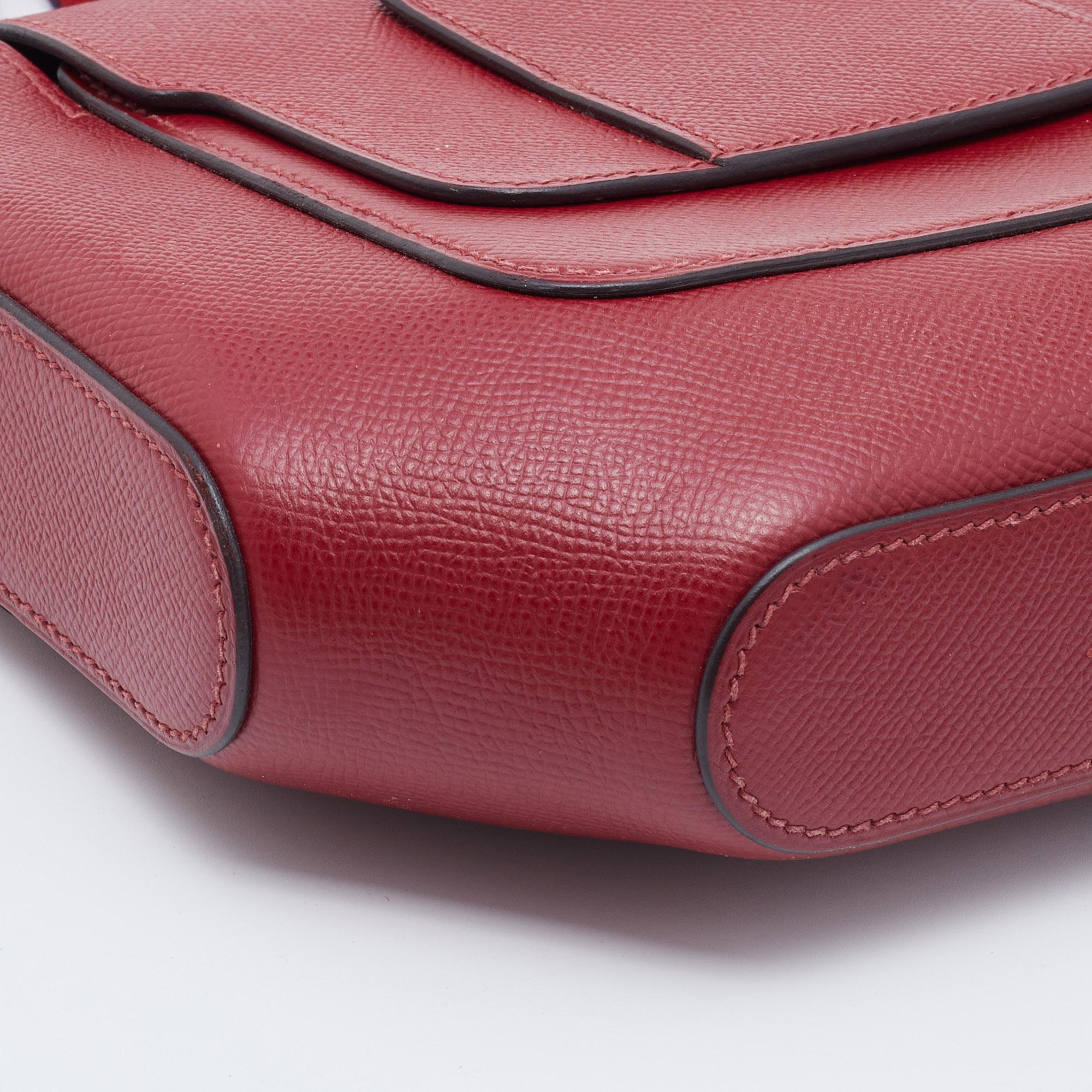 Hermes Rouge H Epsom Leather Octogone 23 Bag 3