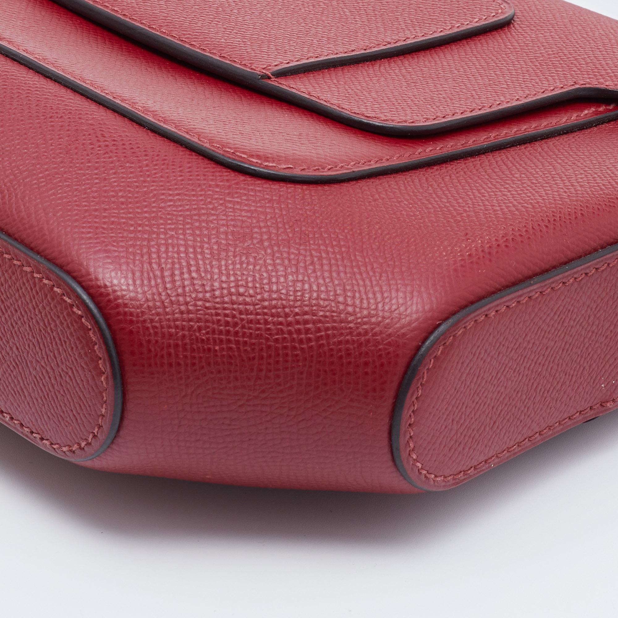 Hermes Rouge H Epsom Leather Octogone 23 Bag 2