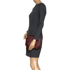 Hermes Rouge H Epsom Leather Octogone Clutch