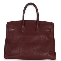 Hermès Rouge H Fjord Birkin 35 PHW