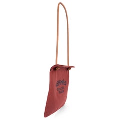 HERMES Rouge H / Gold Toile Herringbone ALINE GROOMING Bag