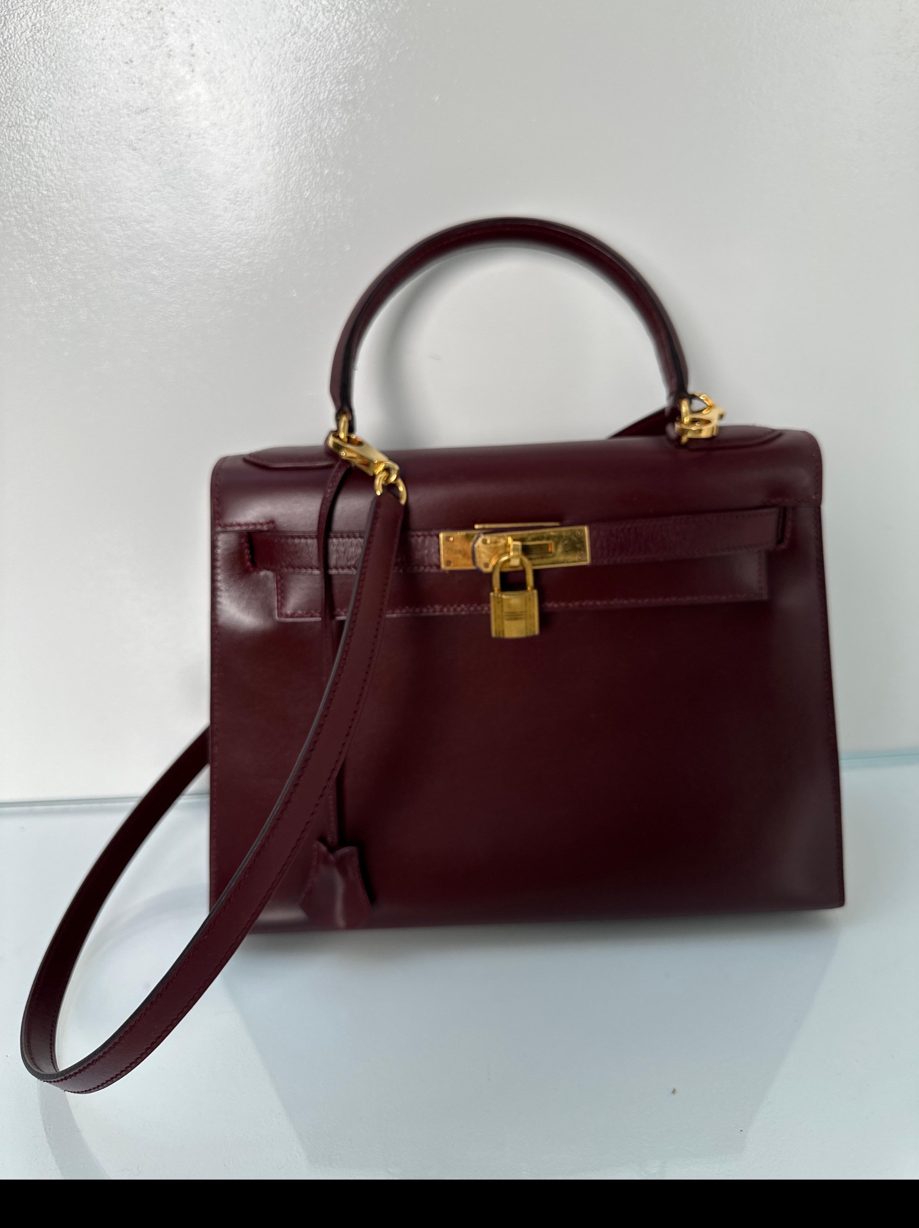 Black Hermes Rouge H Kelly 28 Bag