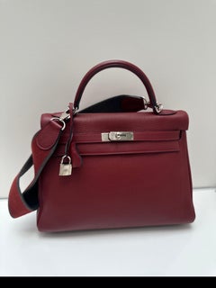 Hermes Rouge H Kelly 32 Bag