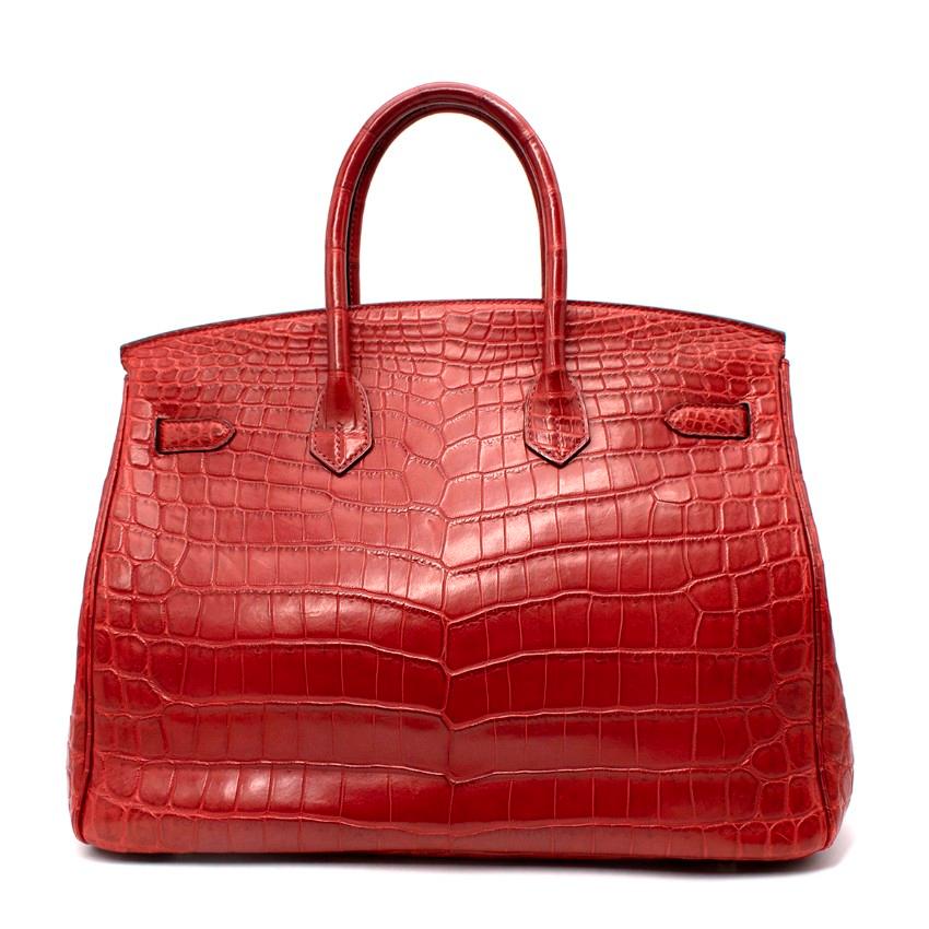 Rosso Hermes Rouge H Matte Niloticus Crocodile Borsa Birkin 35 H. H. in vendita