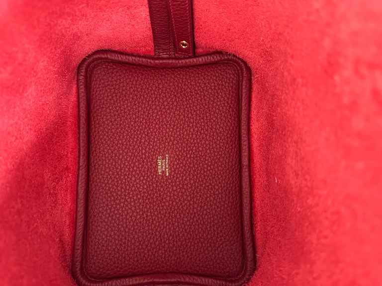 Hermès Rouge Sellier Picotin 18 Gold Hardwares