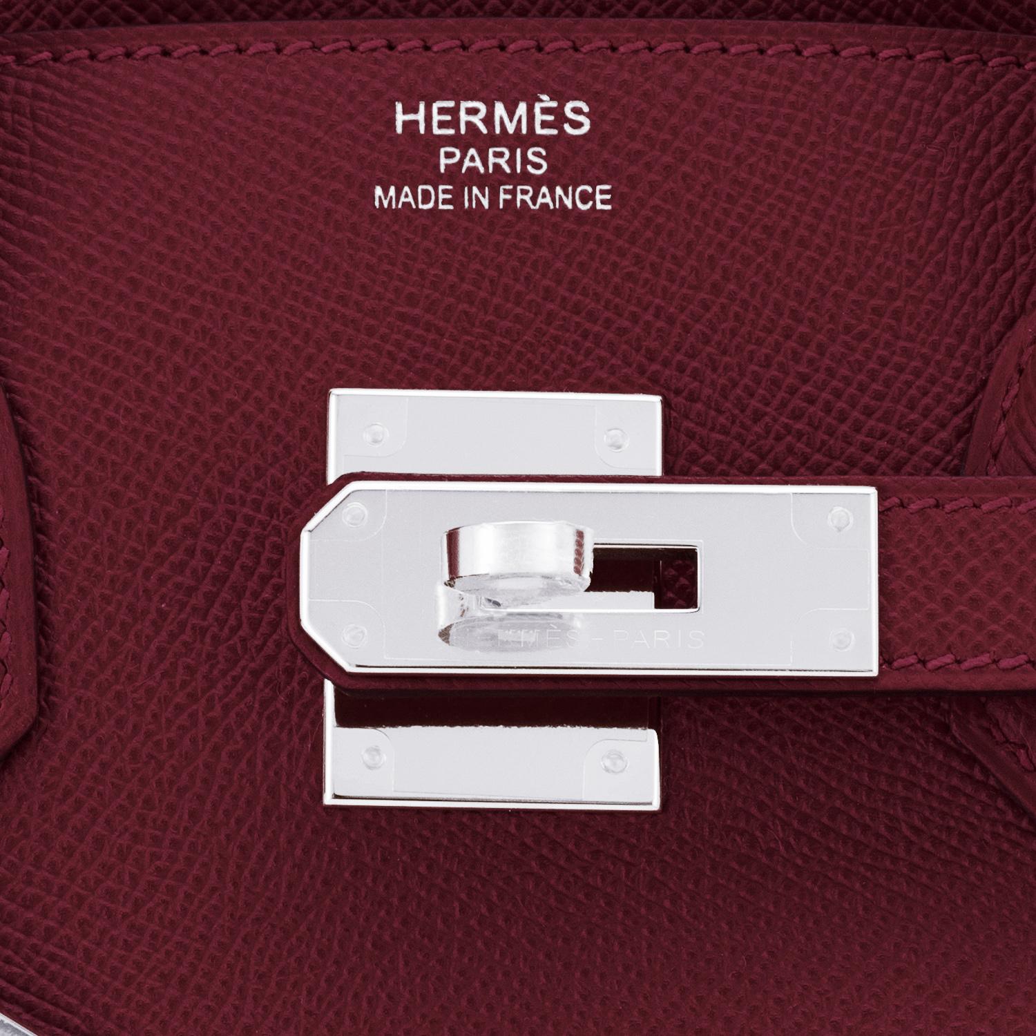 Hermes Rouge H Red Birkin 30cm Epsom Palladium Bag Y Stamp, 2020 5