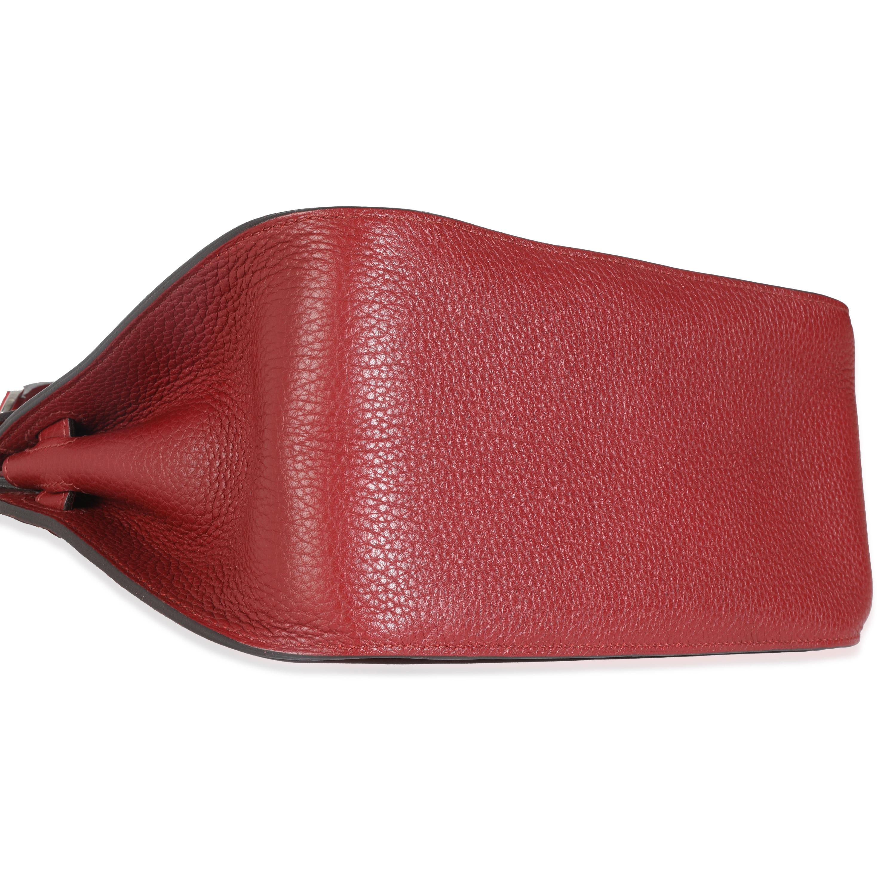 Brown Hermès Rouge H Rouge Casaque Clemence Team Jypsiere 28 PHW For Sale