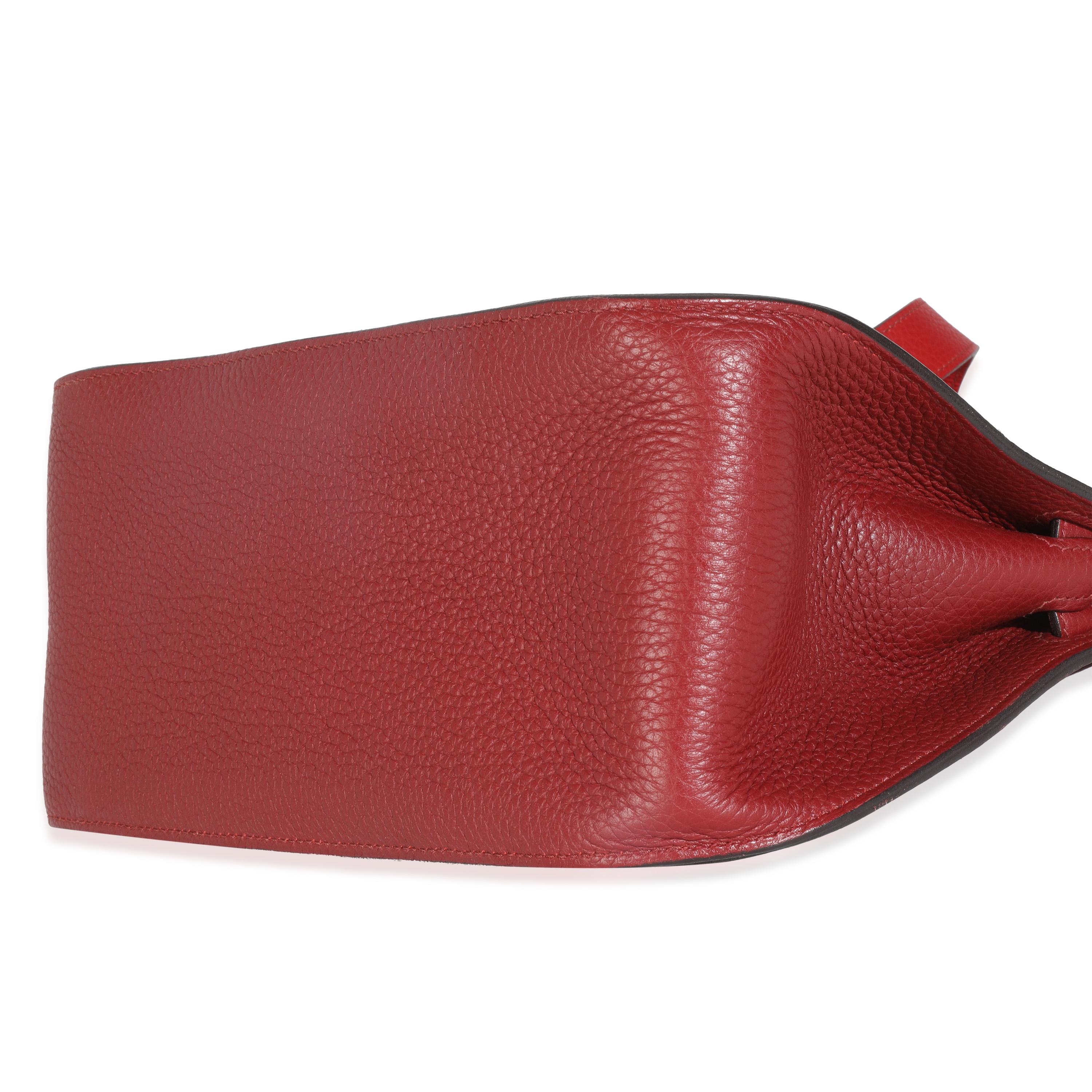 Hermès Rouge H Rouge Casaque Clemence Team Jypsiere 28 PHW In Excellent Condition For Sale In New York, NY