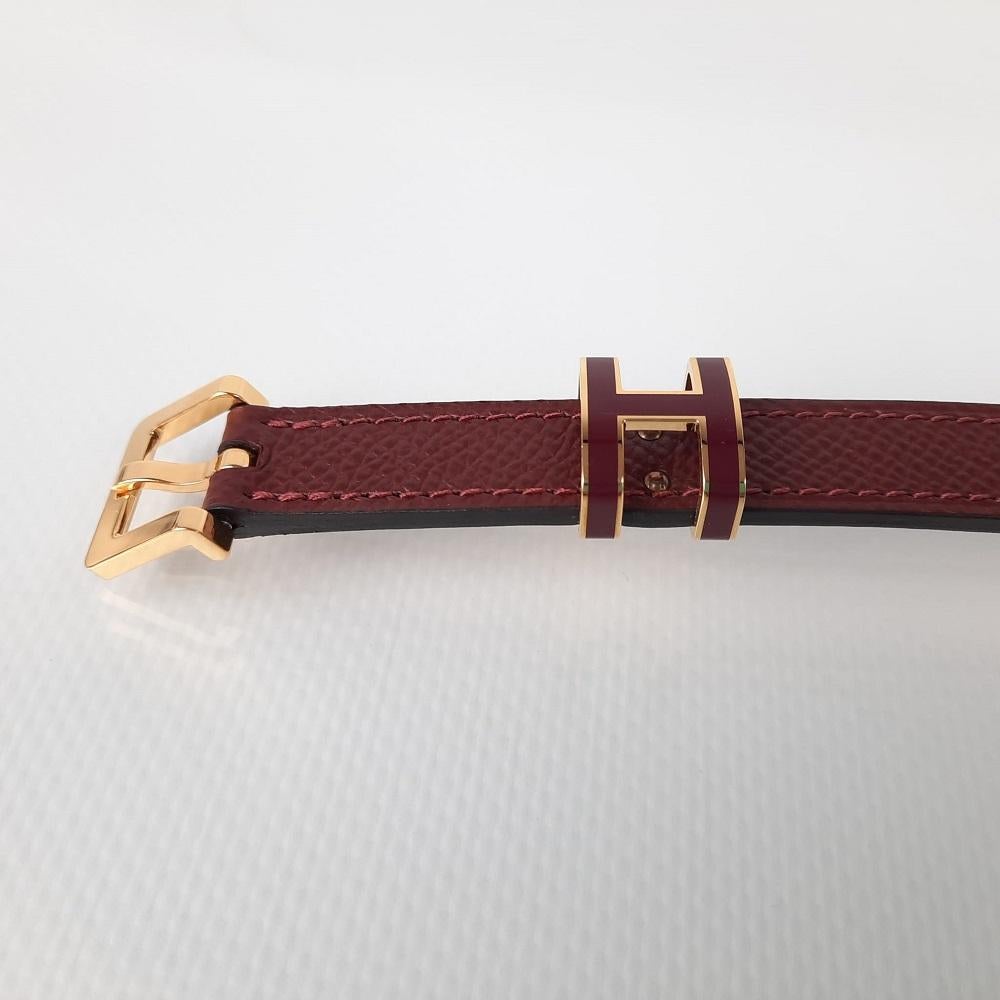 Brown Hermes Rouge H Size 85 Pop H 15 belt  For Sale