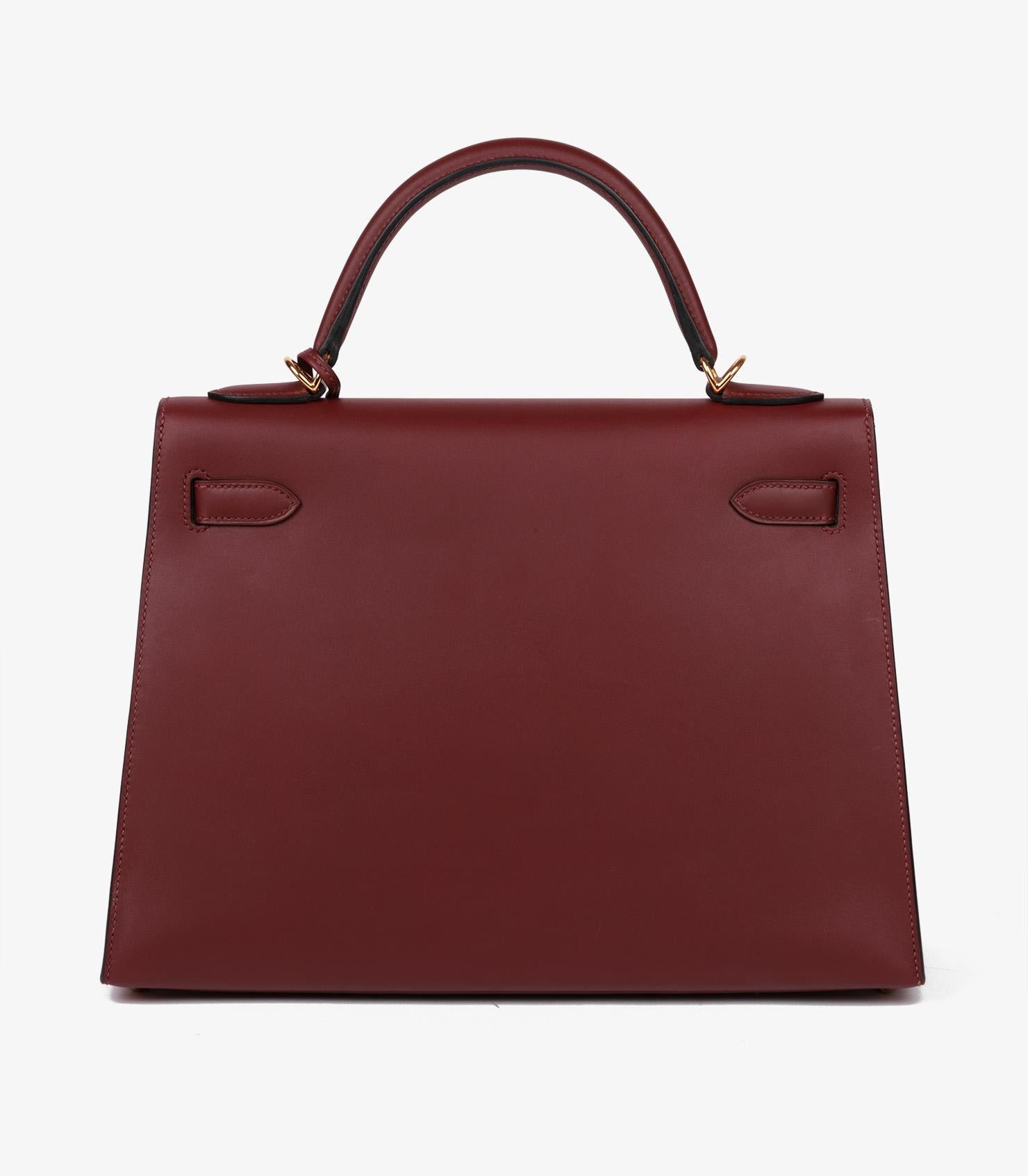 Hermès Rouge H Sombrero Leather Kelly 32cm Sellier 1