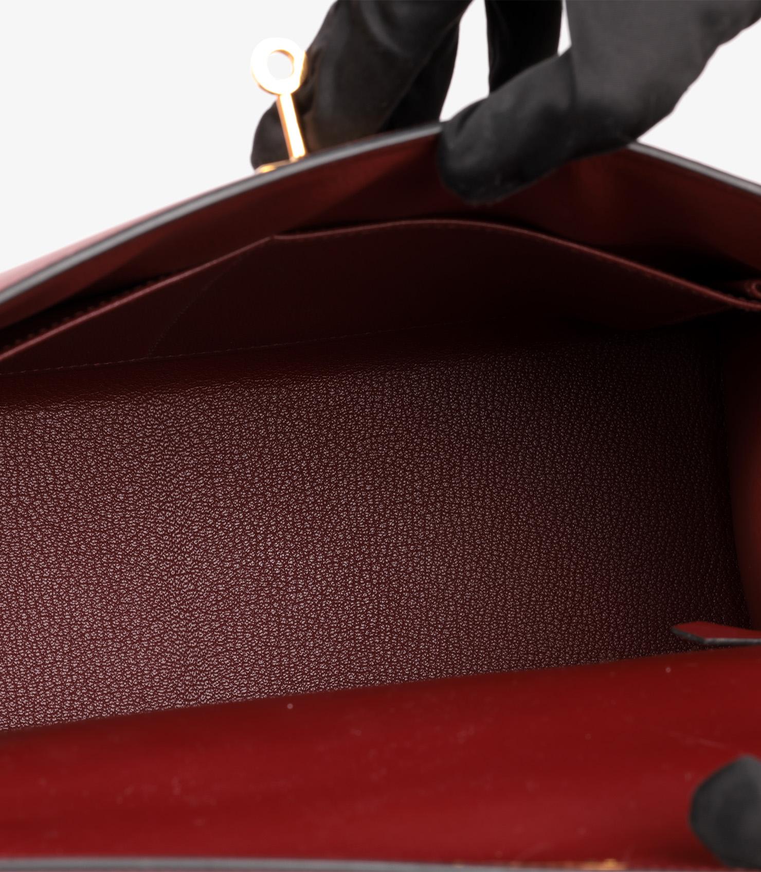 Hermès Rouge H Sombrero Leather Kelly 32cm Sellier 5