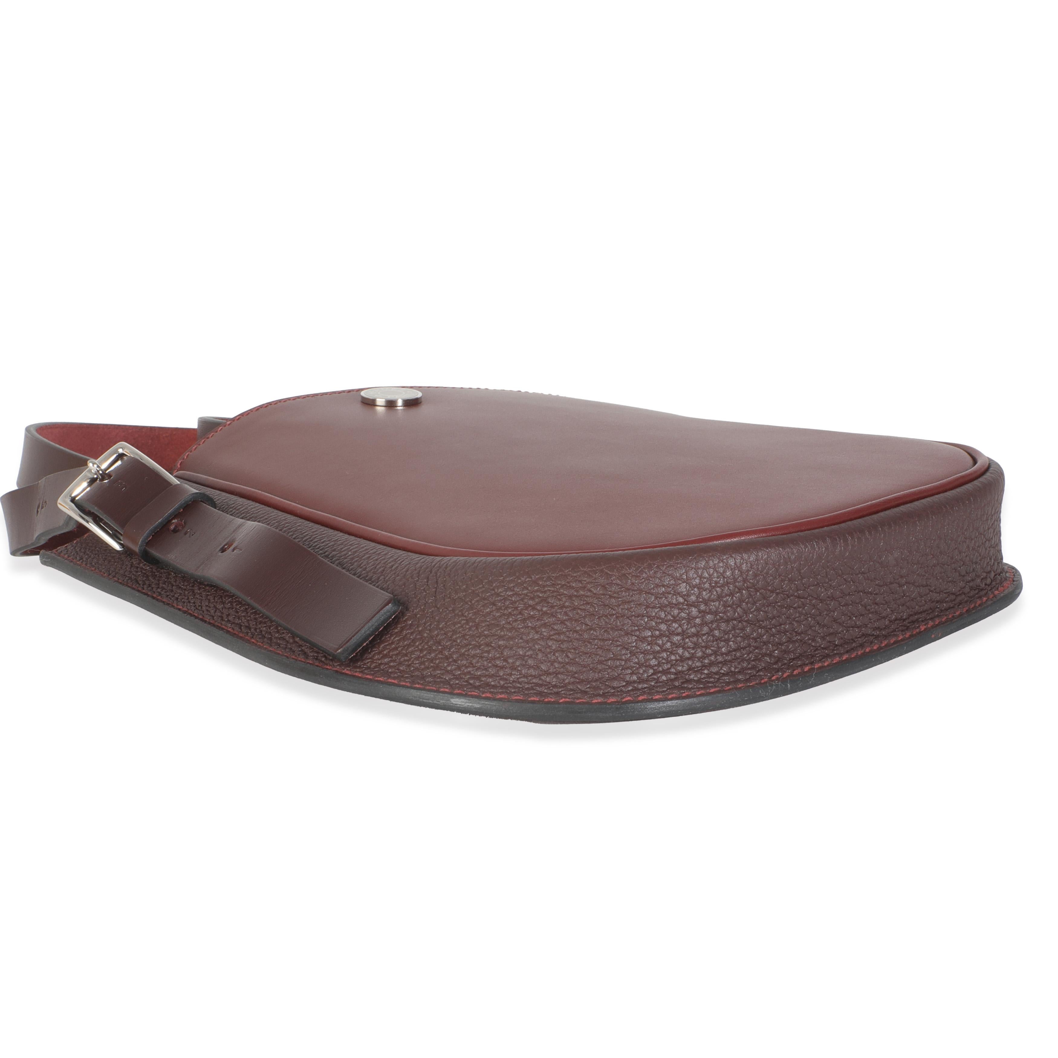 De las mujeres Hermès Rouge H Tadelakt Togo Swift Perspective Cavaliere 21 PHW en venta