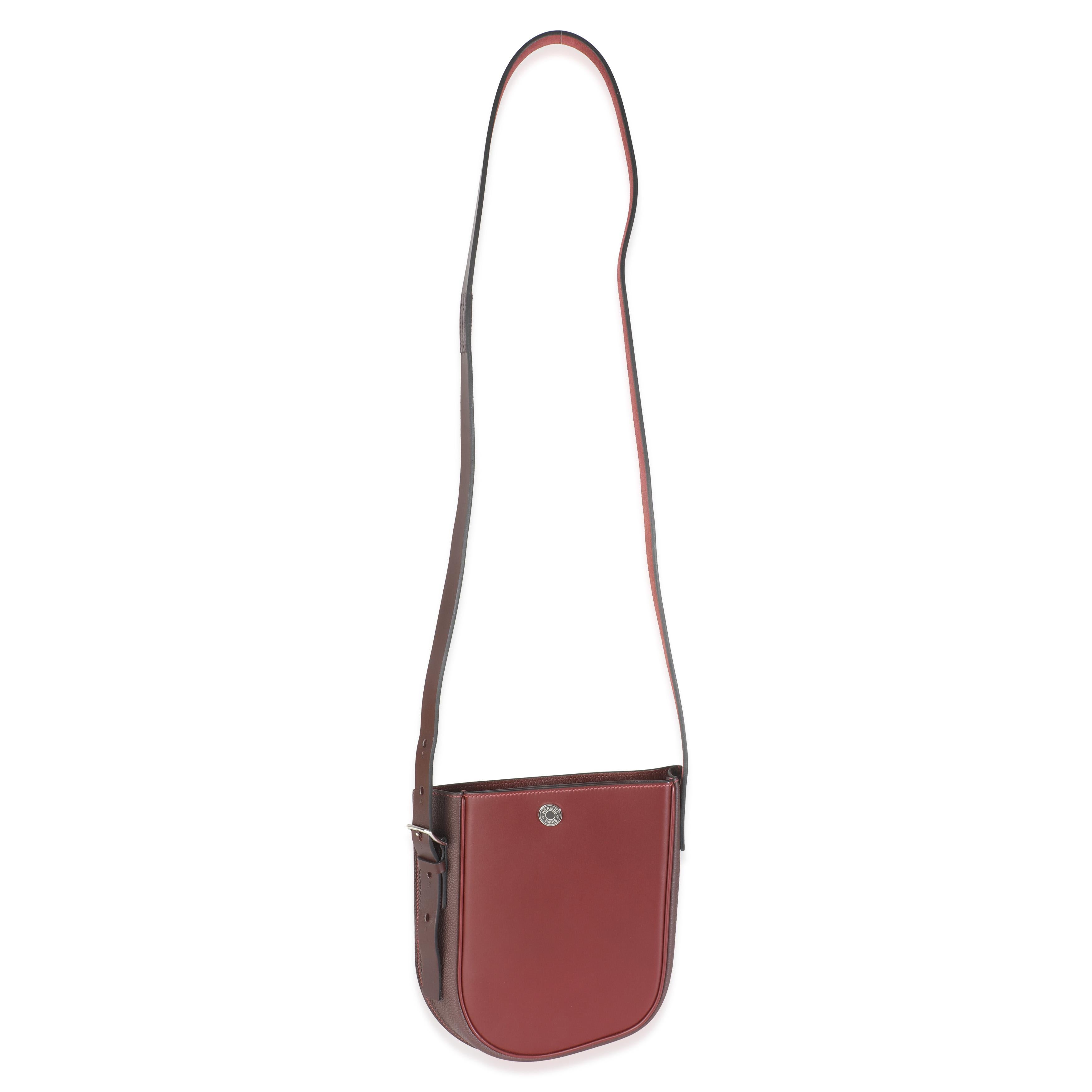 Hermès Rouge H Tadelakt Togo Swift Perspective Cavaliere 21 PHW en venta 1