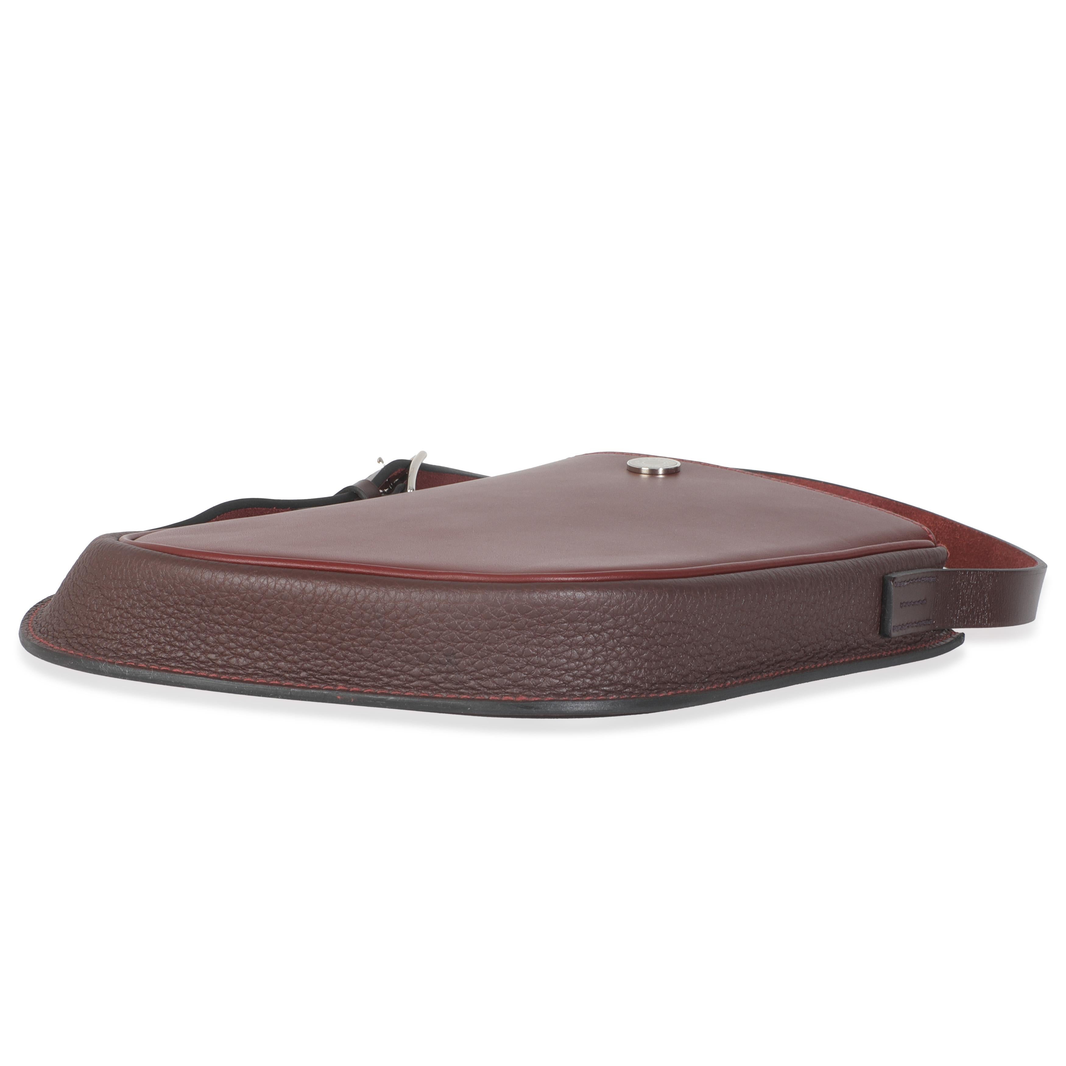 Hermès Rouge H Tadelakt Togo Swift Perspective Cavaliere 21 PHW en venta 2