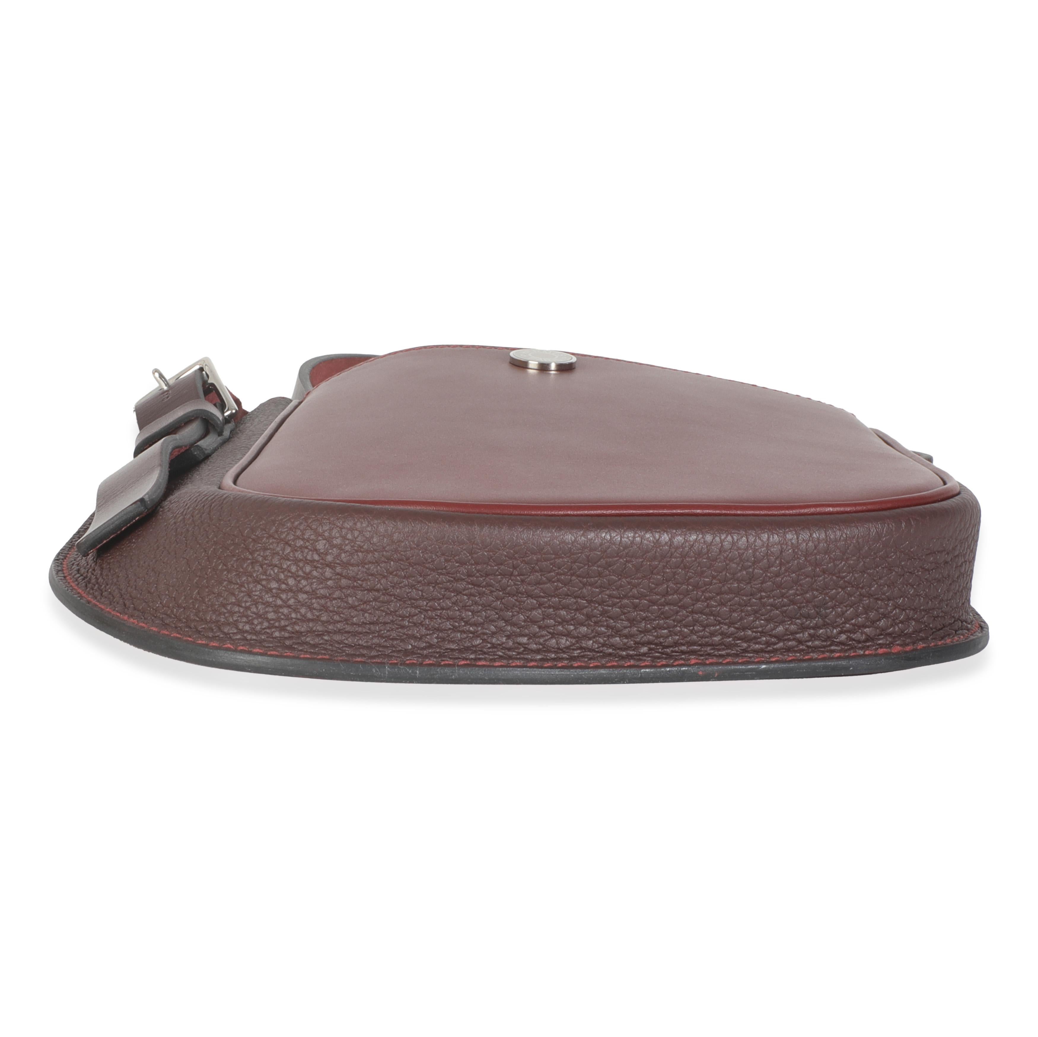 Hermès Rouge H Tadelakt Togo Swift Perspective Cavaliere 21 PHW en venta 3