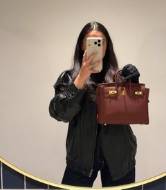 Hermès Rouge H Togo Leather Birkin 25cm Retourne
