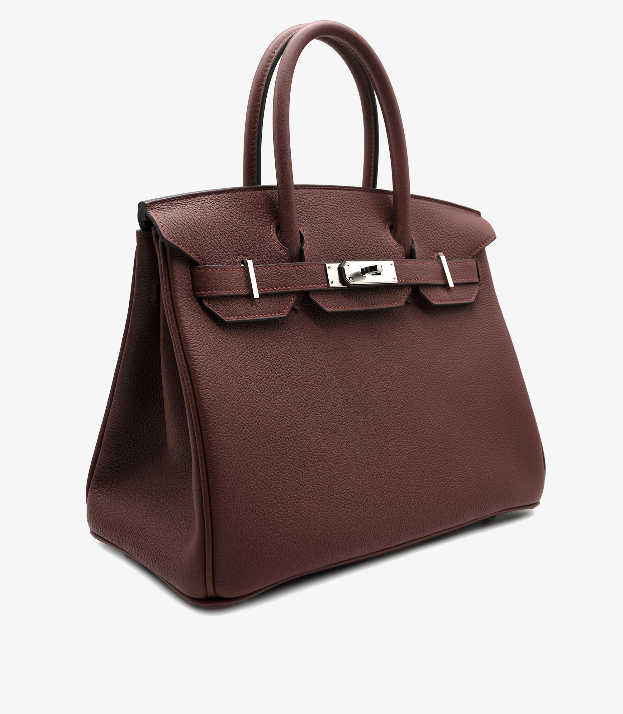 Black Hermès Rouge H Togo Leather Birkin 30cm Retourne For Sale