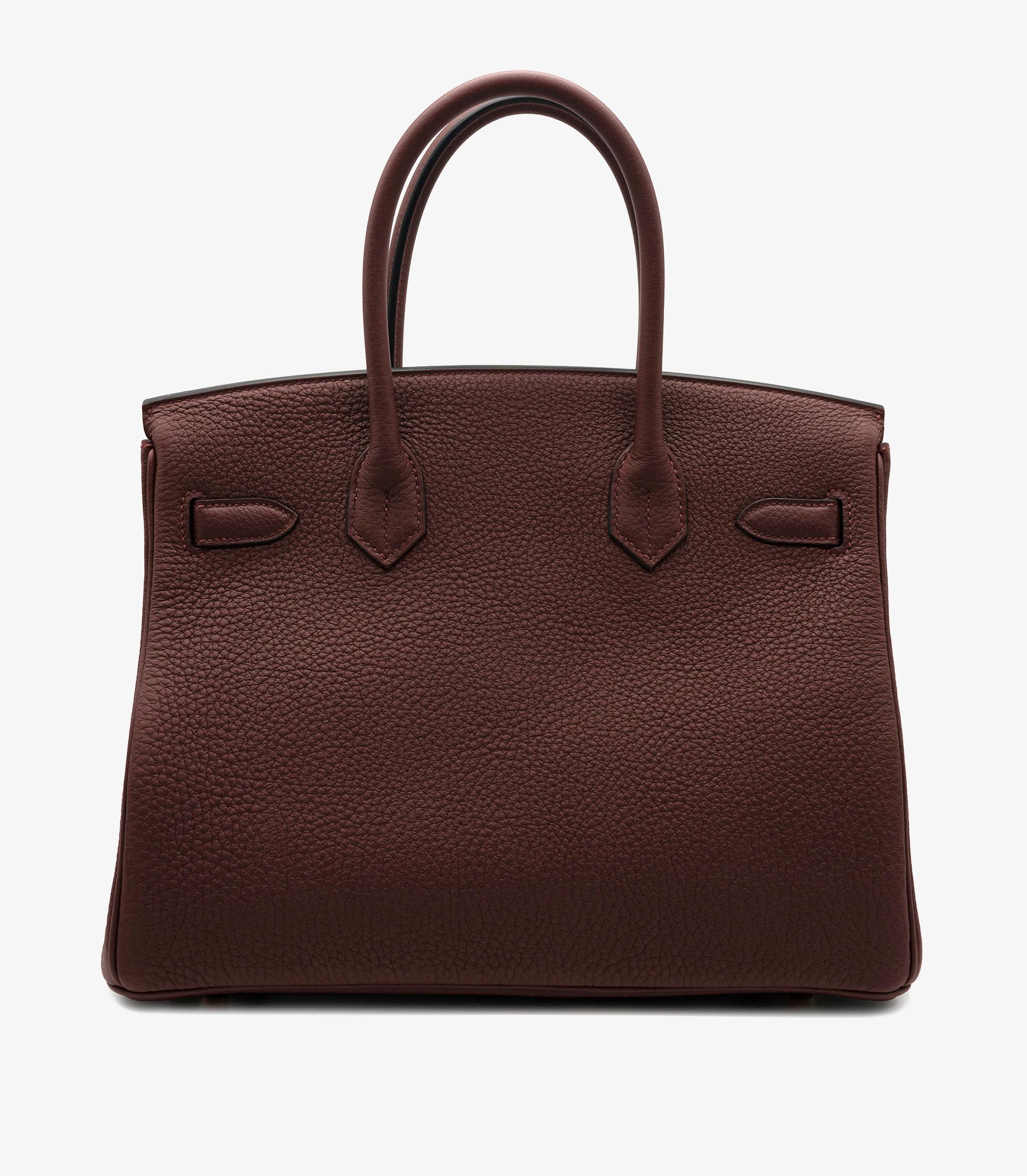 Black Hermès Rouge H Togo Leather Birkin 30cm Retourne