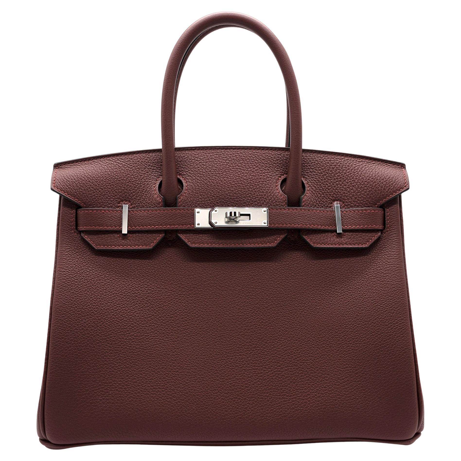Hermès Rouge H Togo Leather Birkin 30cm Retourne For Sale