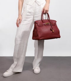 Hermès Rouge H Togo Leather Birkin 35cm