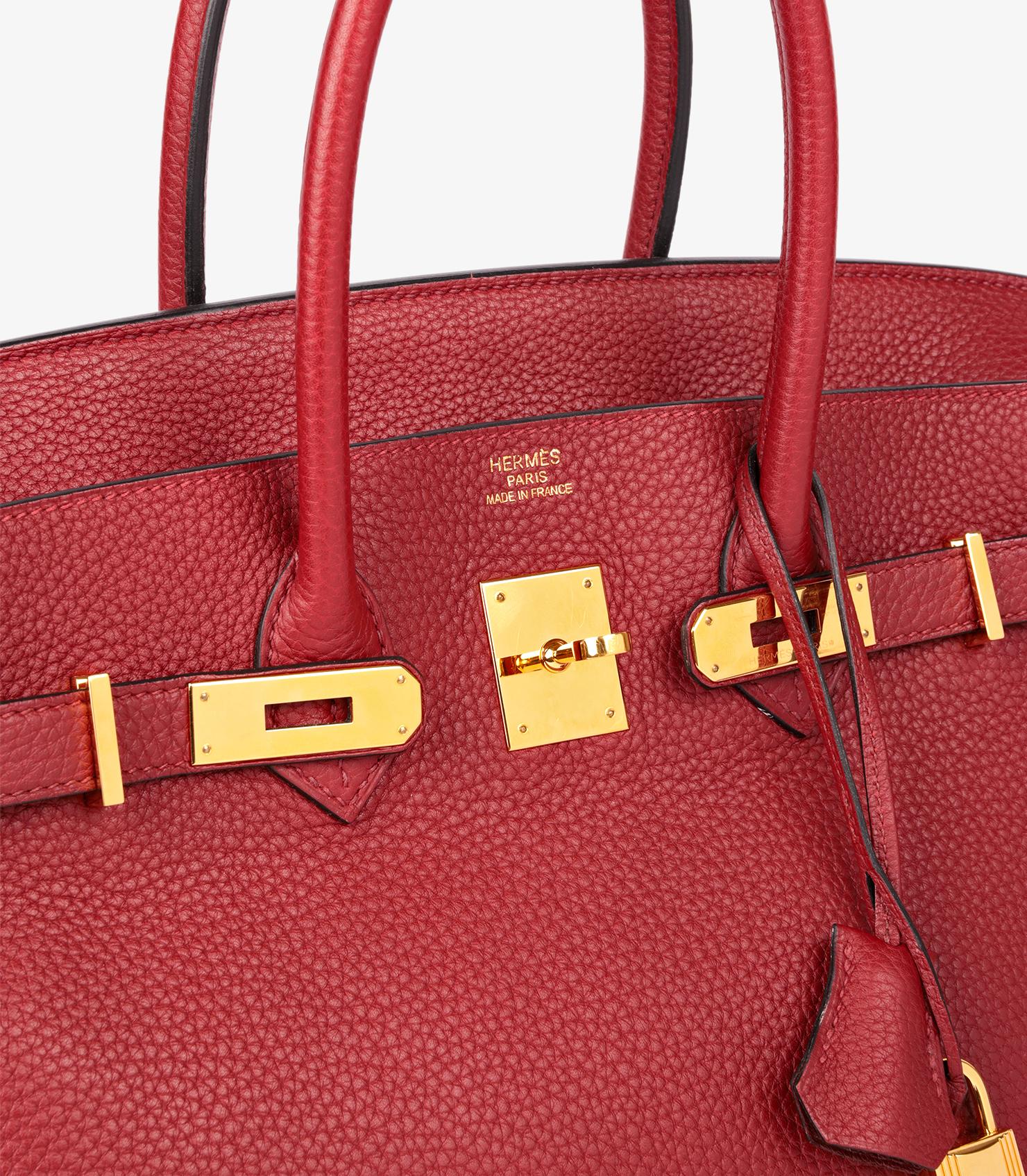 Hermès Rouge H Togo Leather Birkin 35cm 5