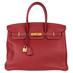 Hermès Rouge H Togo Leather Birkin 35cm