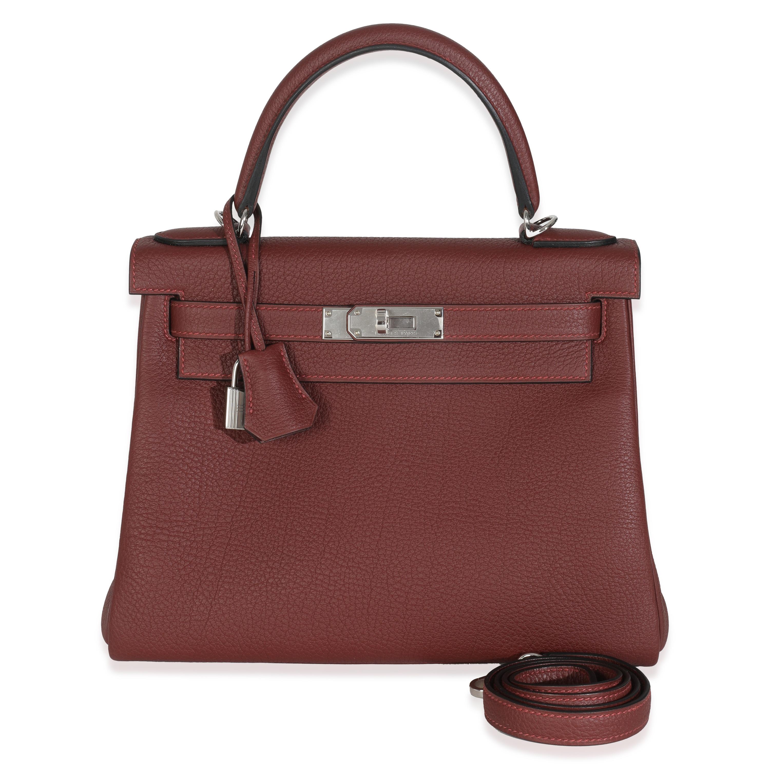 Hermès Rouge H Togo Retourne Kelly 28 PHW in vendita 1