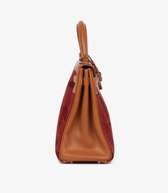 Hermès Rouge H Toile & Barenia Horse Print Amazone Kelly 32cm